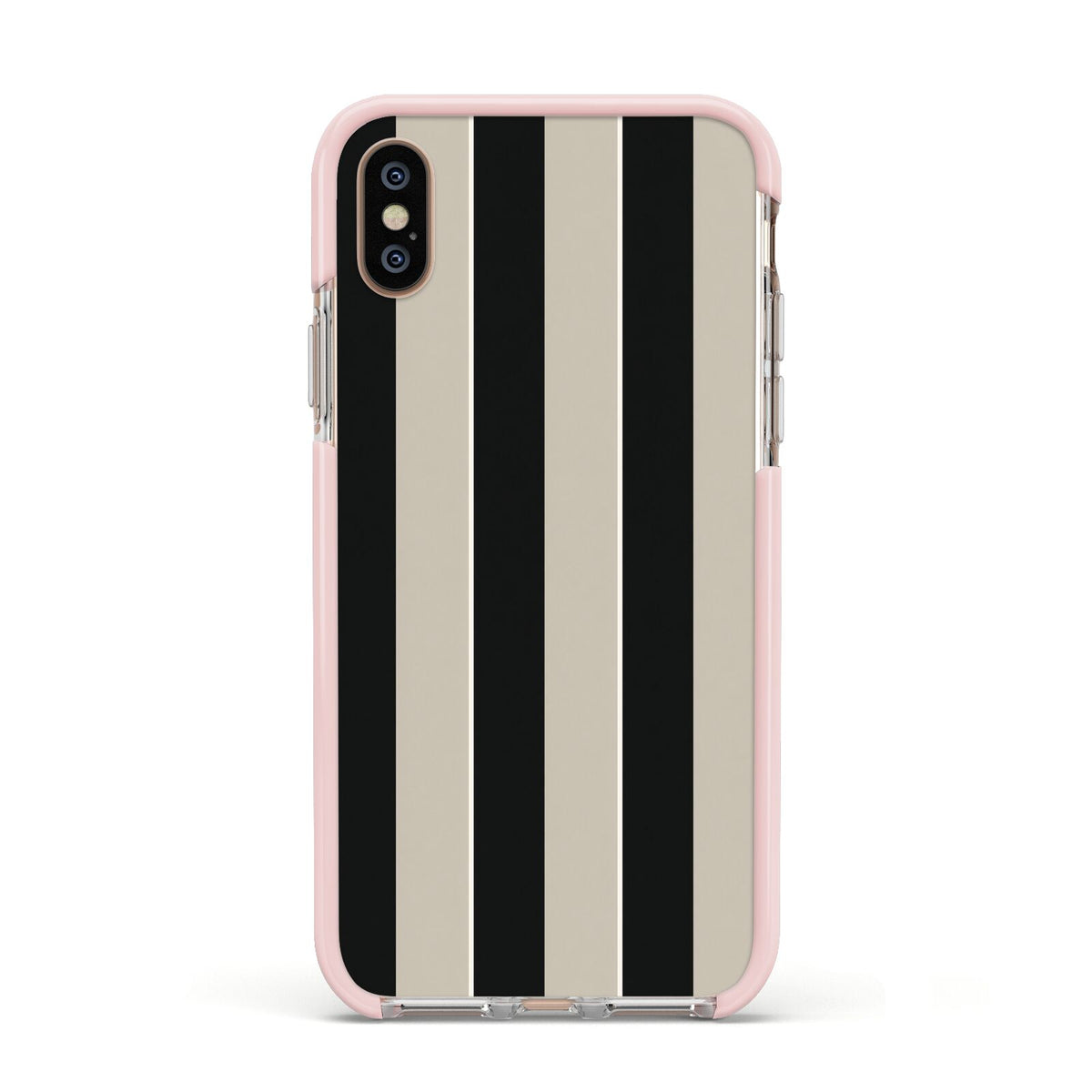 Studio Stripe Apple iPhone Xs Impact Case Pink Edge on Gold Phone