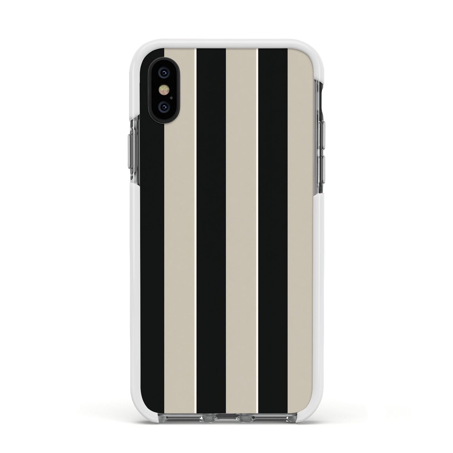 Studio Stripe Apple iPhone Xs Impact Case White Edge on Black Phone