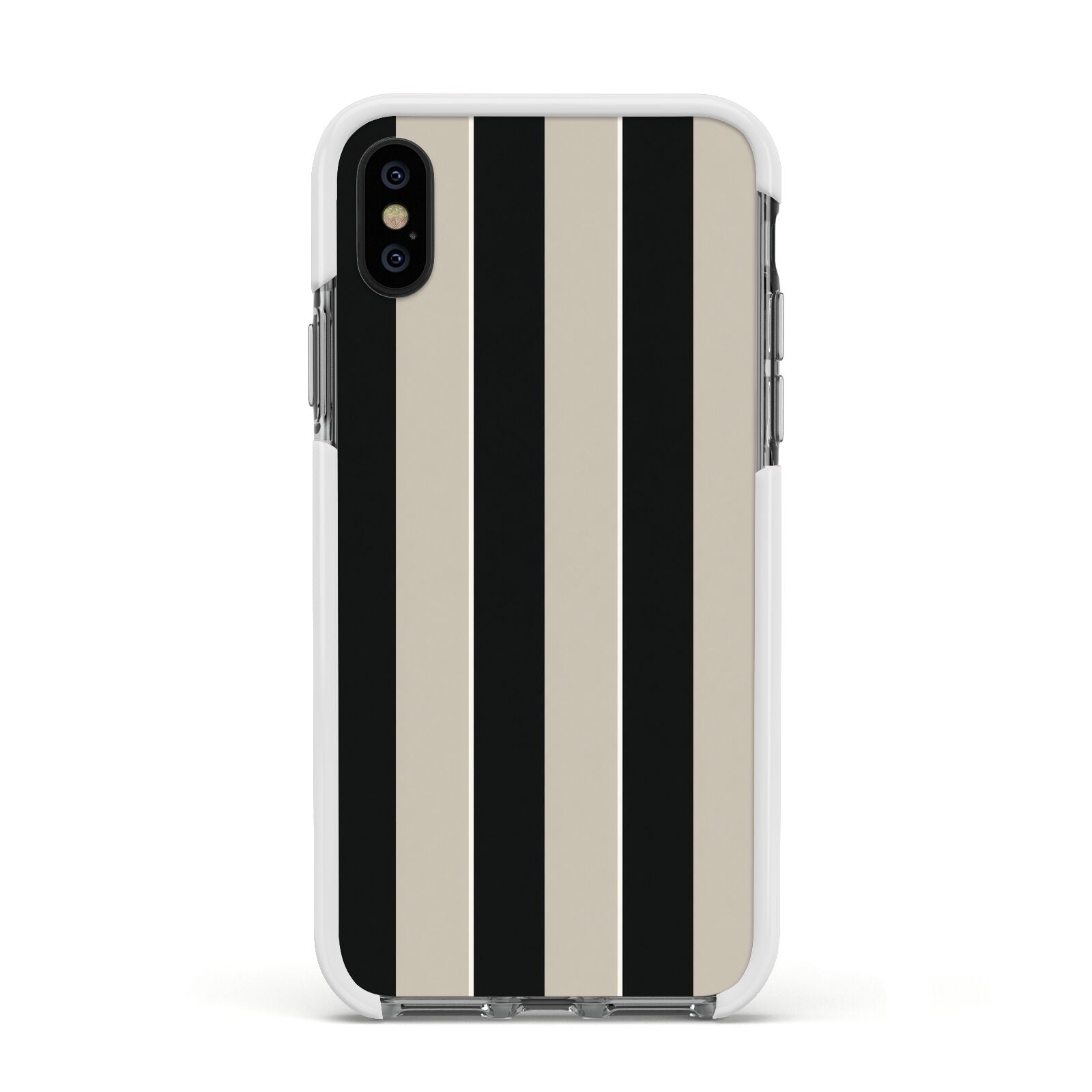 Studio Stripe Apple iPhone Xs Impact Case White Edge on Black Phone