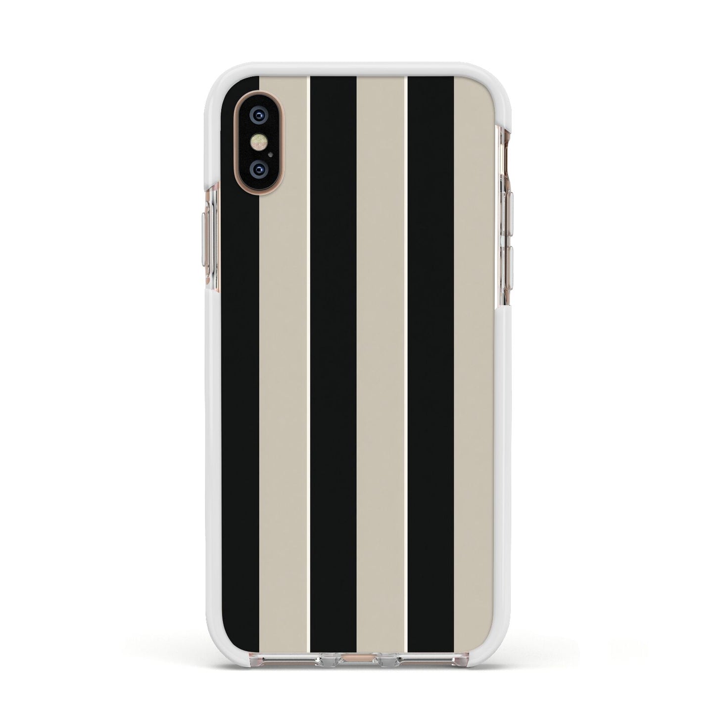 Studio Stripe Apple iPhone Xs Impact Case White Edge on Gold Phone