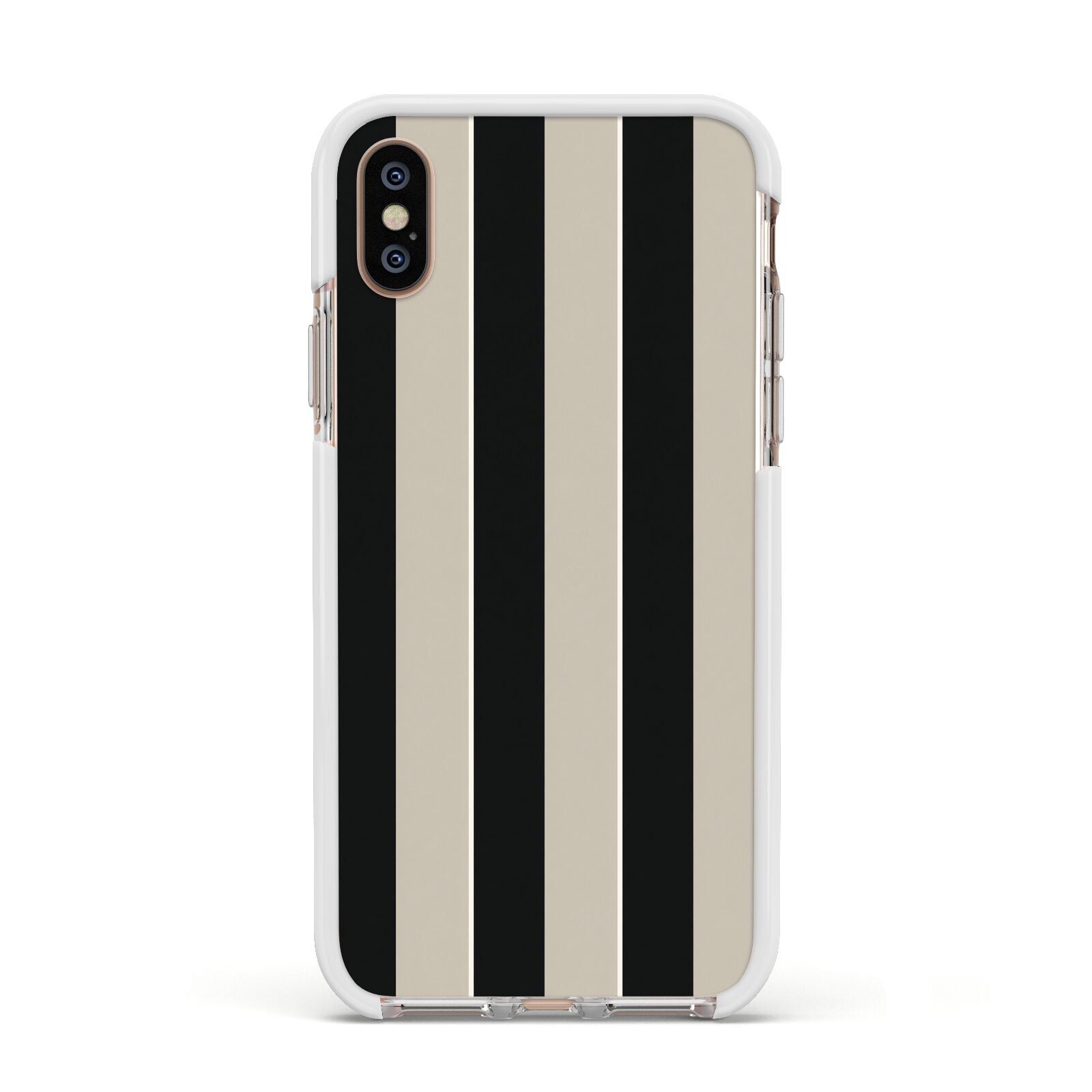 Studio Stripe Apple iPhone Xs Impact Case White Edge on Gold Phone