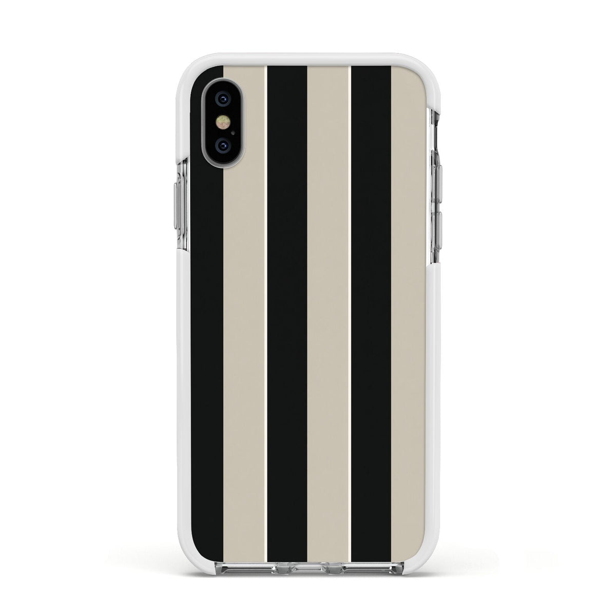 Studio Stripe Apple iPhone Xs Impact Case White Edge on Silver Phone
