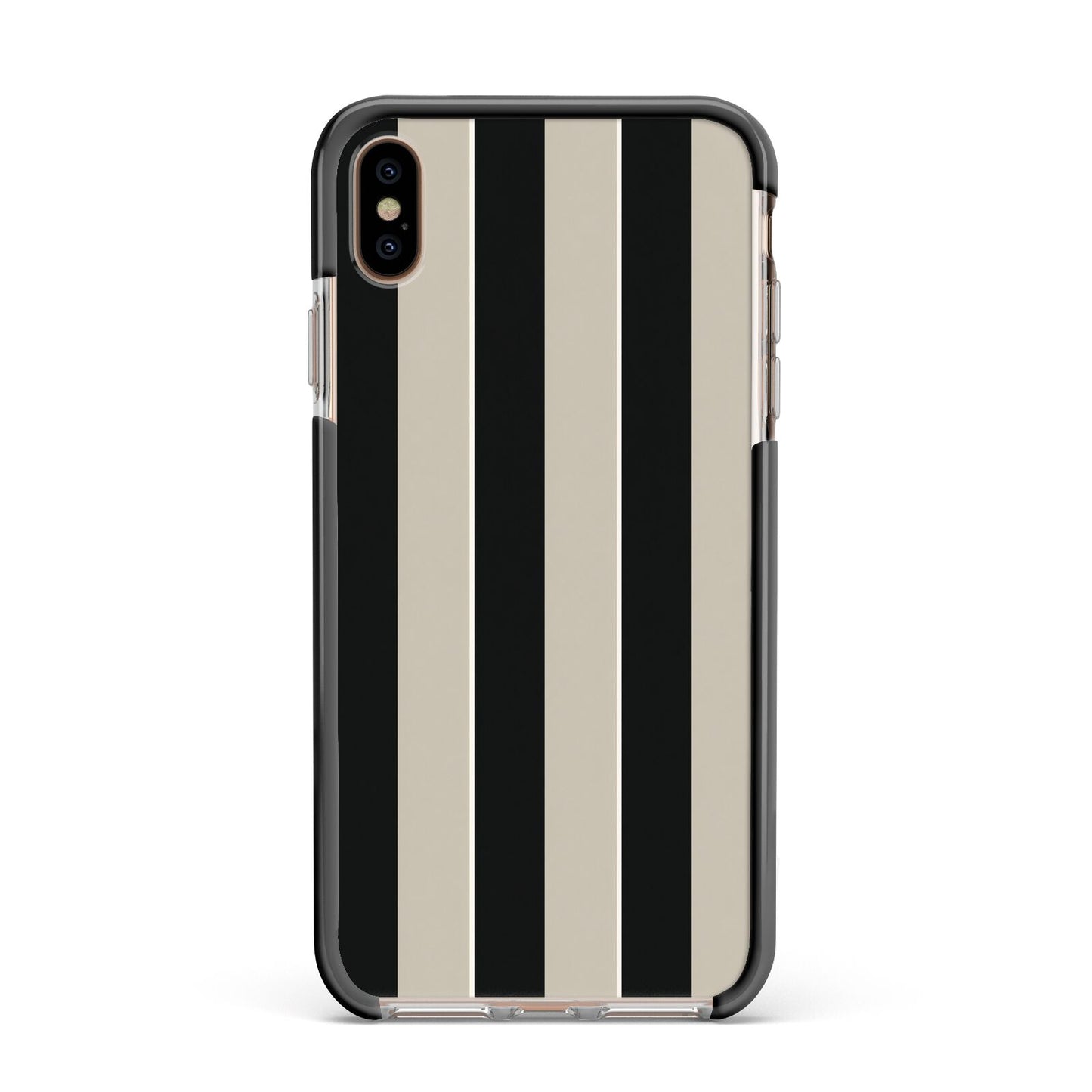 Studio Stripe Apple iPhone Xs Max Impact Case Black Edge on Gold Phone
