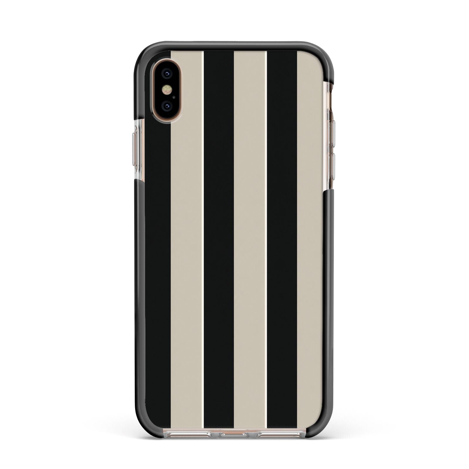 Studio Stripe Apple iPhone Xs Max Impact Case Black Edge on Gold Phone