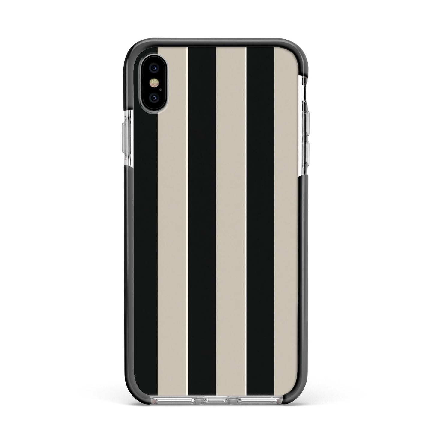 Studio Stripe Apple iPhone Xs Max Impact Case Black Edge on Silver Phone