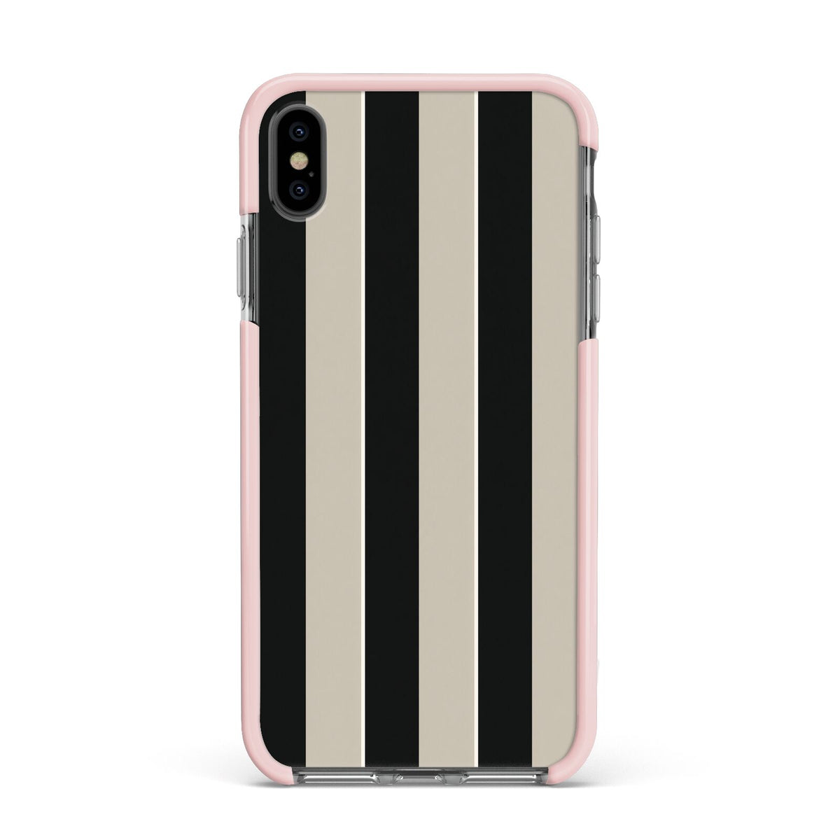 Studio Stripe Apple iPhone Xs Max Impact Case Pink Edge on Black Phone