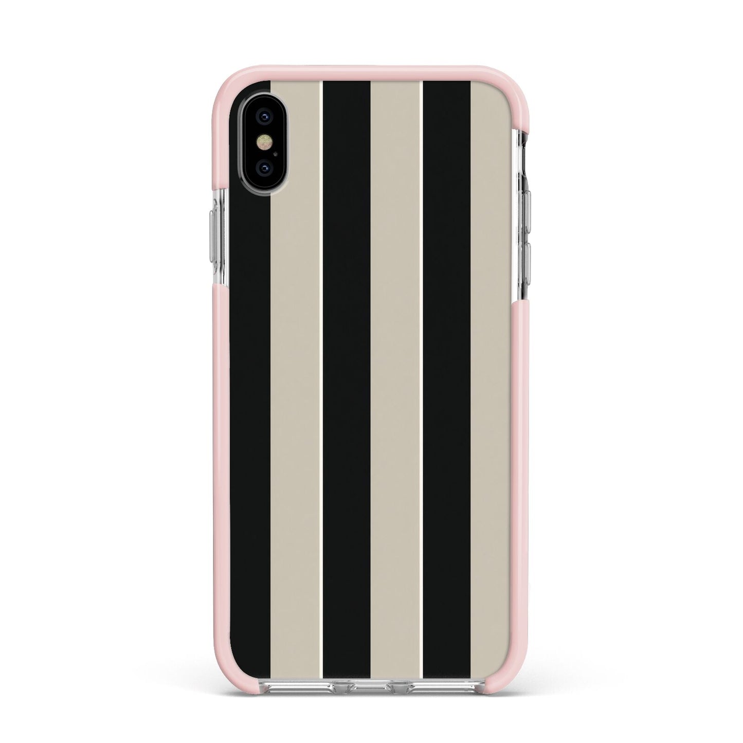 Studio Stripe Apple iPhone Xs Max Impact Case Pink Edge on Silver Phone