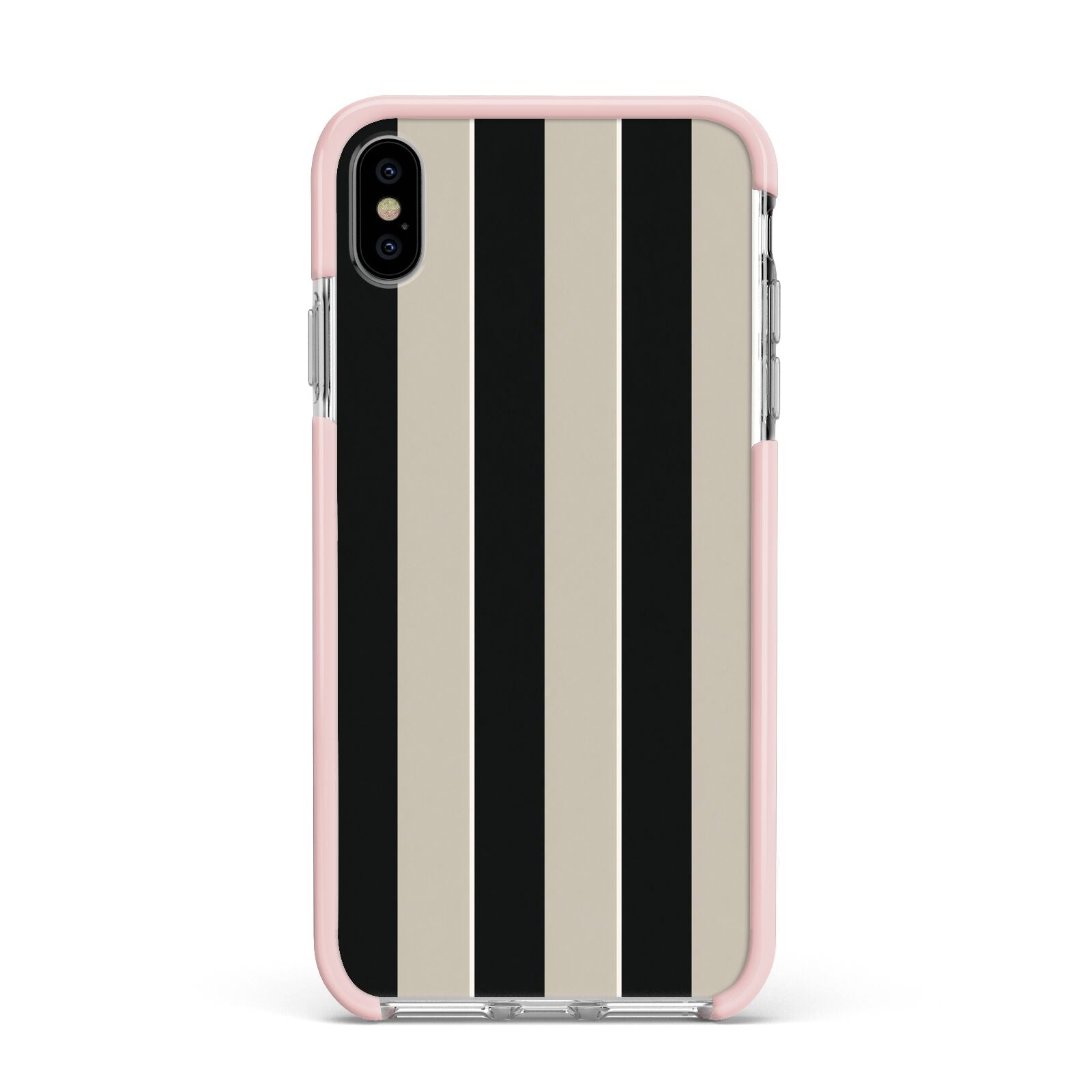 Studio Stripe Apple iPhone Xs Max Impact Case Pink Edge on Silver Phone