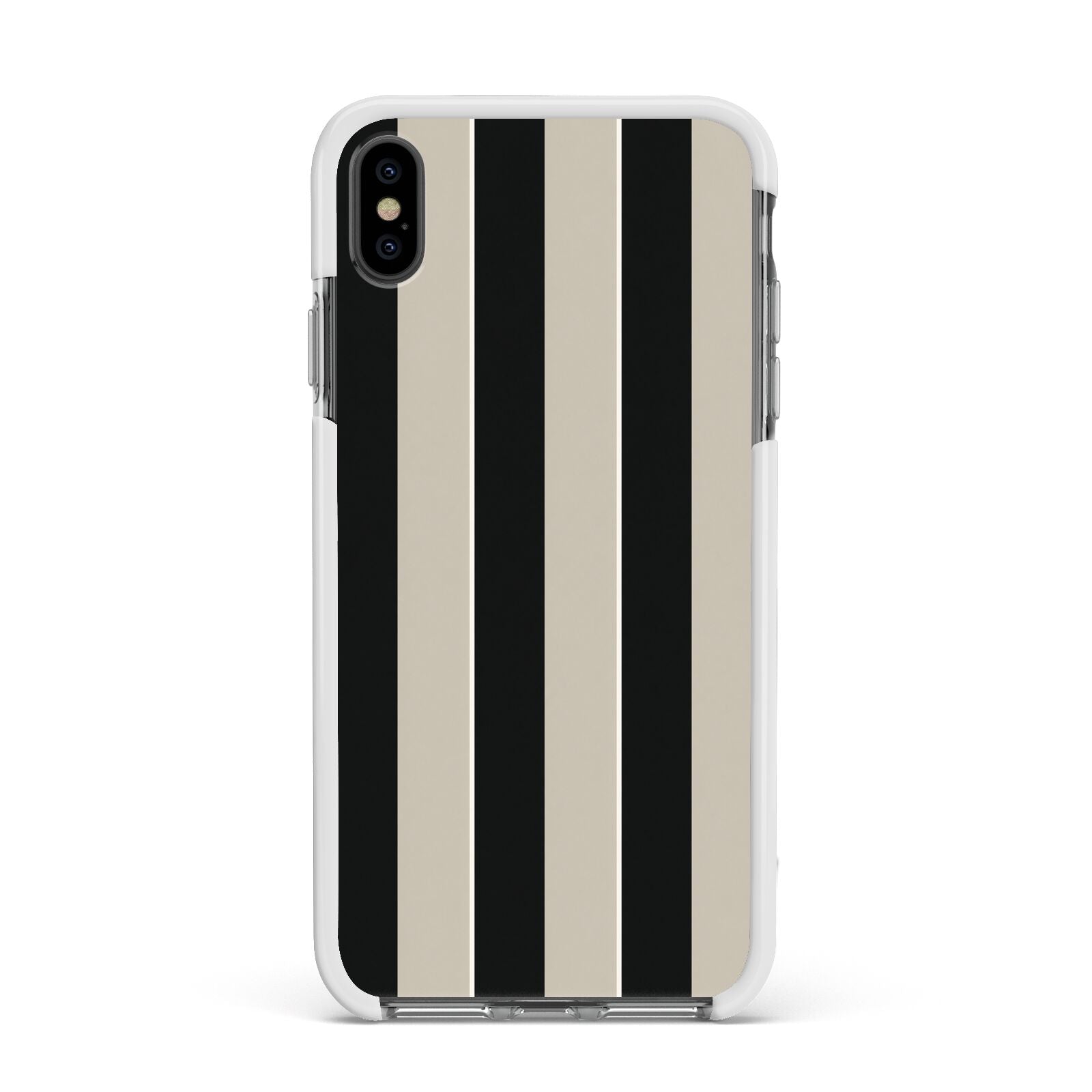 Studio Stripe Apple iPhone Xs Max Impact Case White Edge on Black Phone