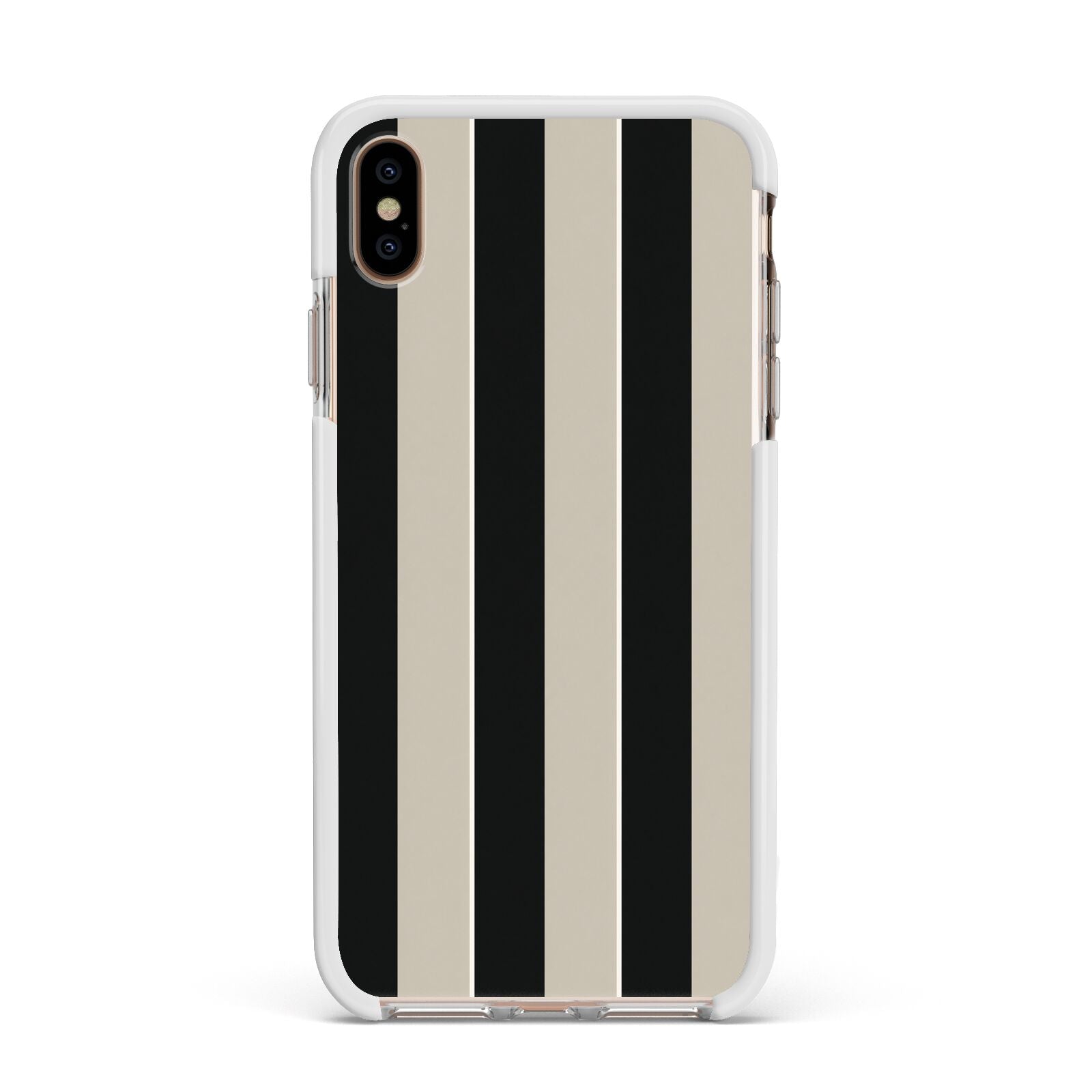 Studio Stripe Apple iPhone Xs Max Impact Case White Edge on Gold Phone