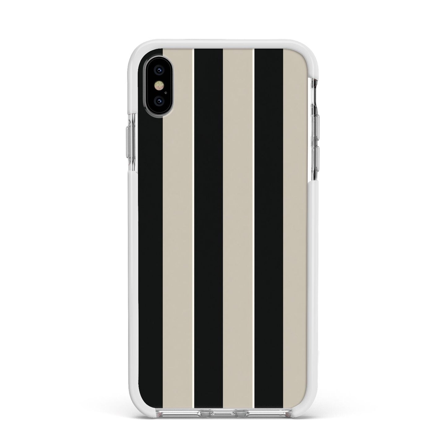 Studio Stripe Apple iPhone Xs Max Impact Case White Edge on Silver Phone