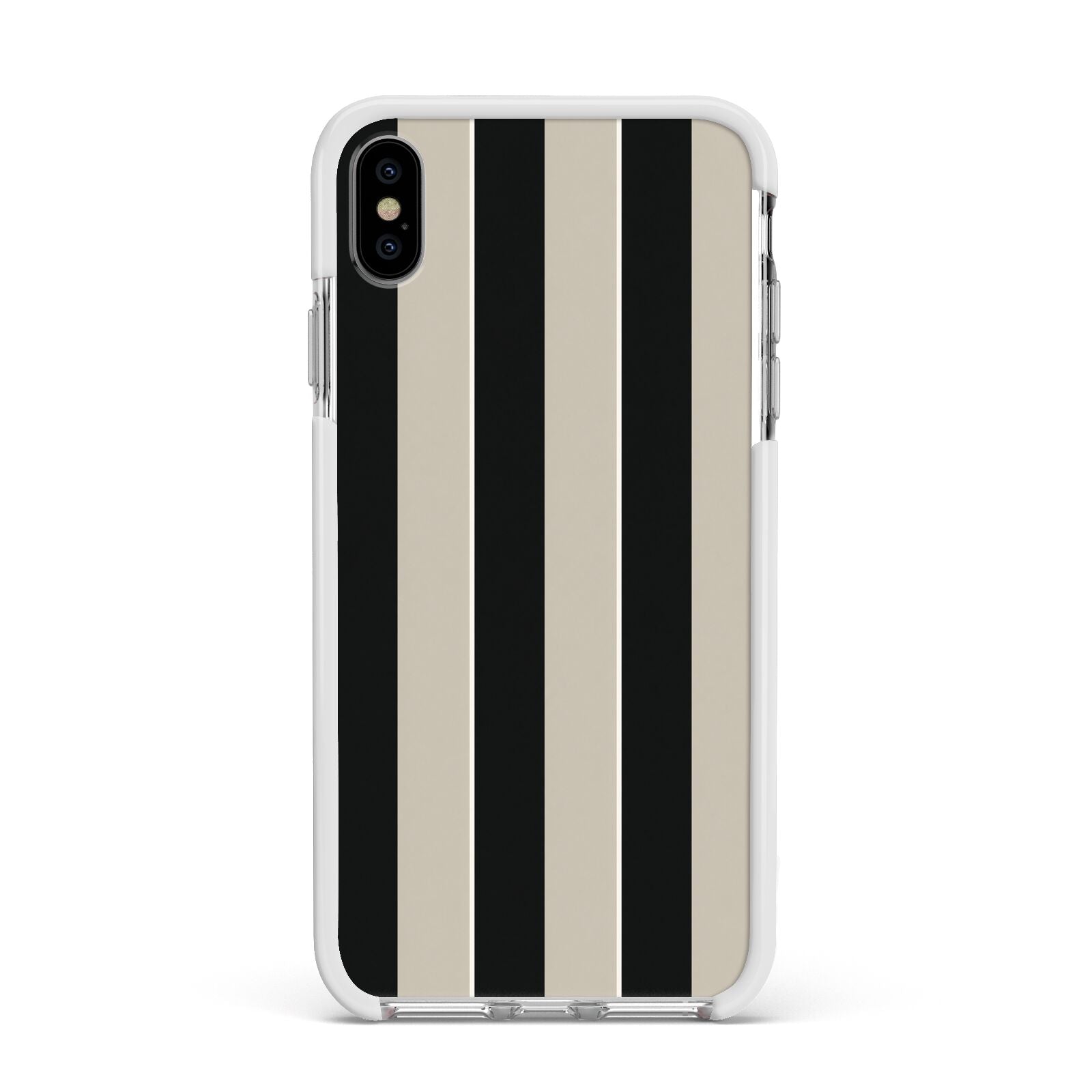 Studio Stripe Apple iPhone Xs Max Impact Case White Edge on Silver Phone