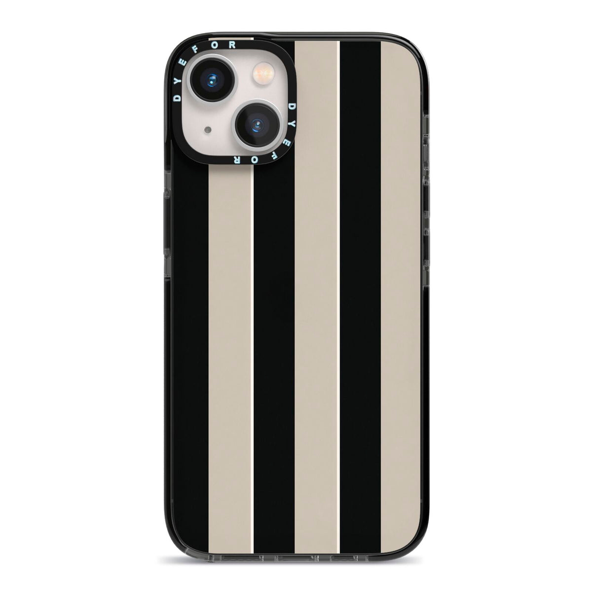 Studio Stripe iPhone 13 Black Impact Case on Silver phone