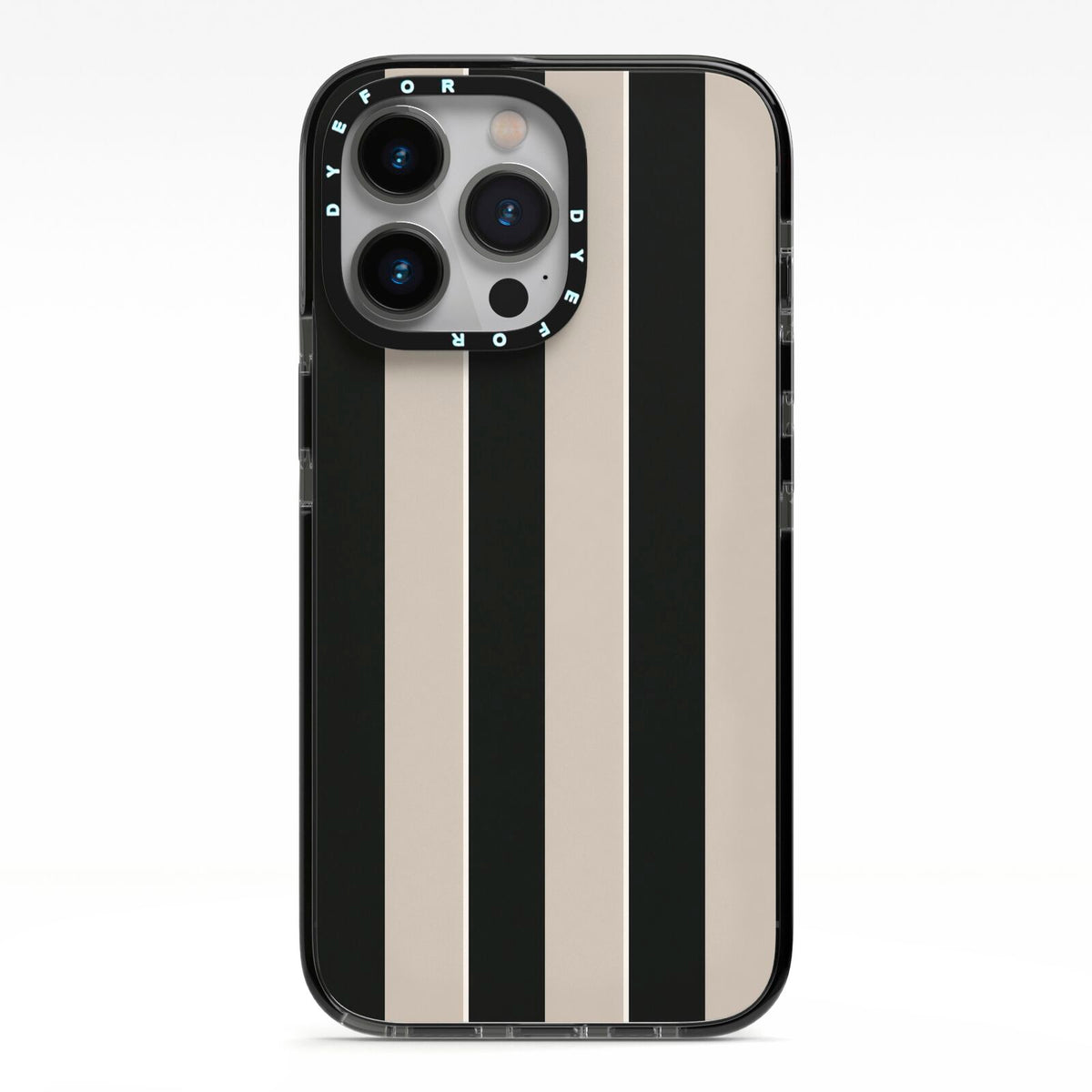 Studio Stripe iPhone 13 Pro Black Impact Case on Silver phone