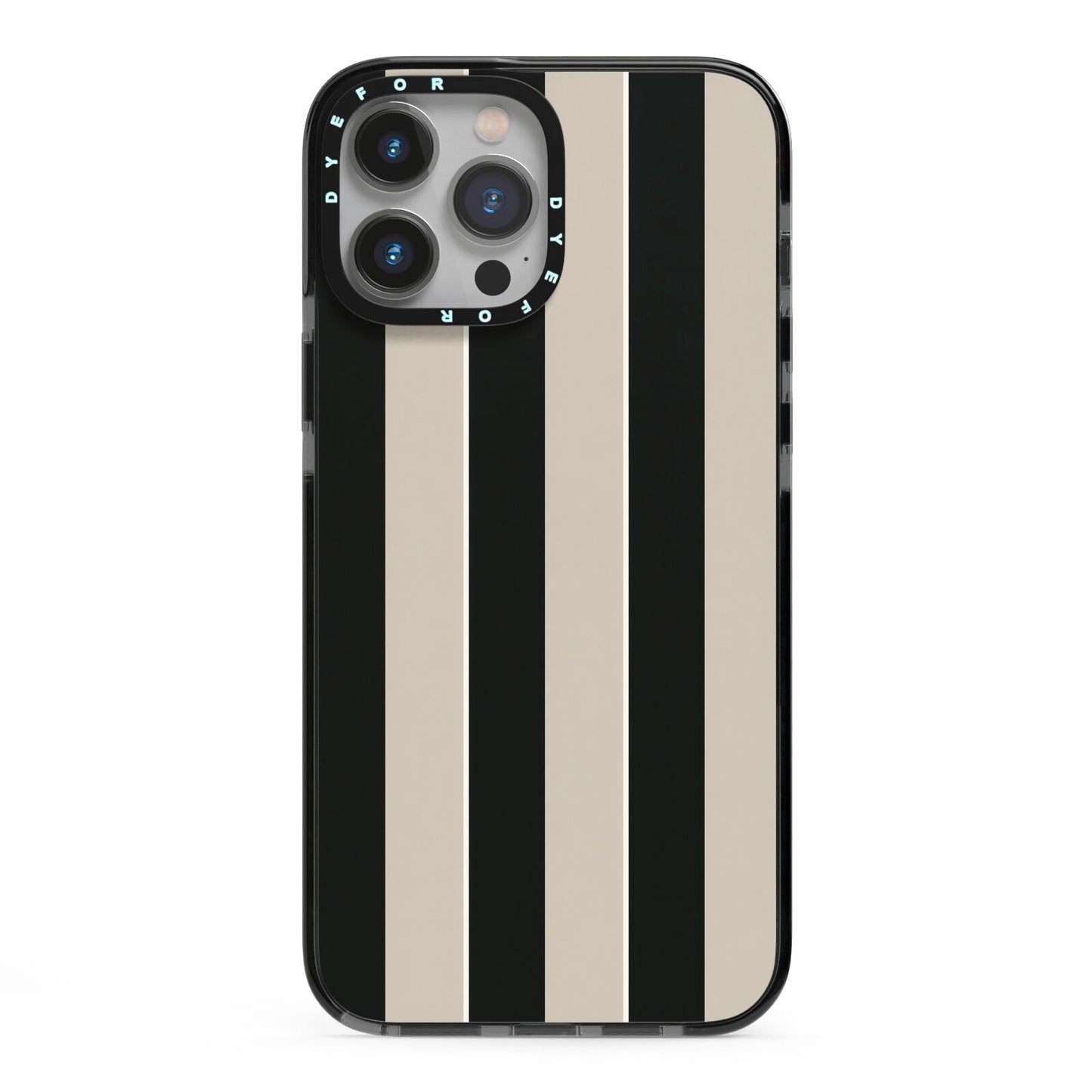 Studio Stripe iPhone 13 Pro Max Black Impact Case on Silver phone