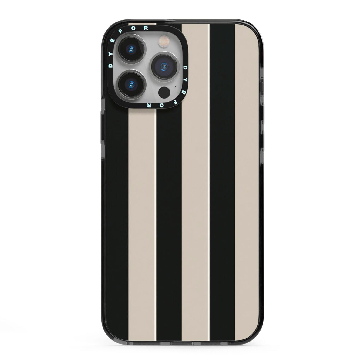 Studio Stripe iPhone 13 Pro Max Black Impact Case on Silver phone