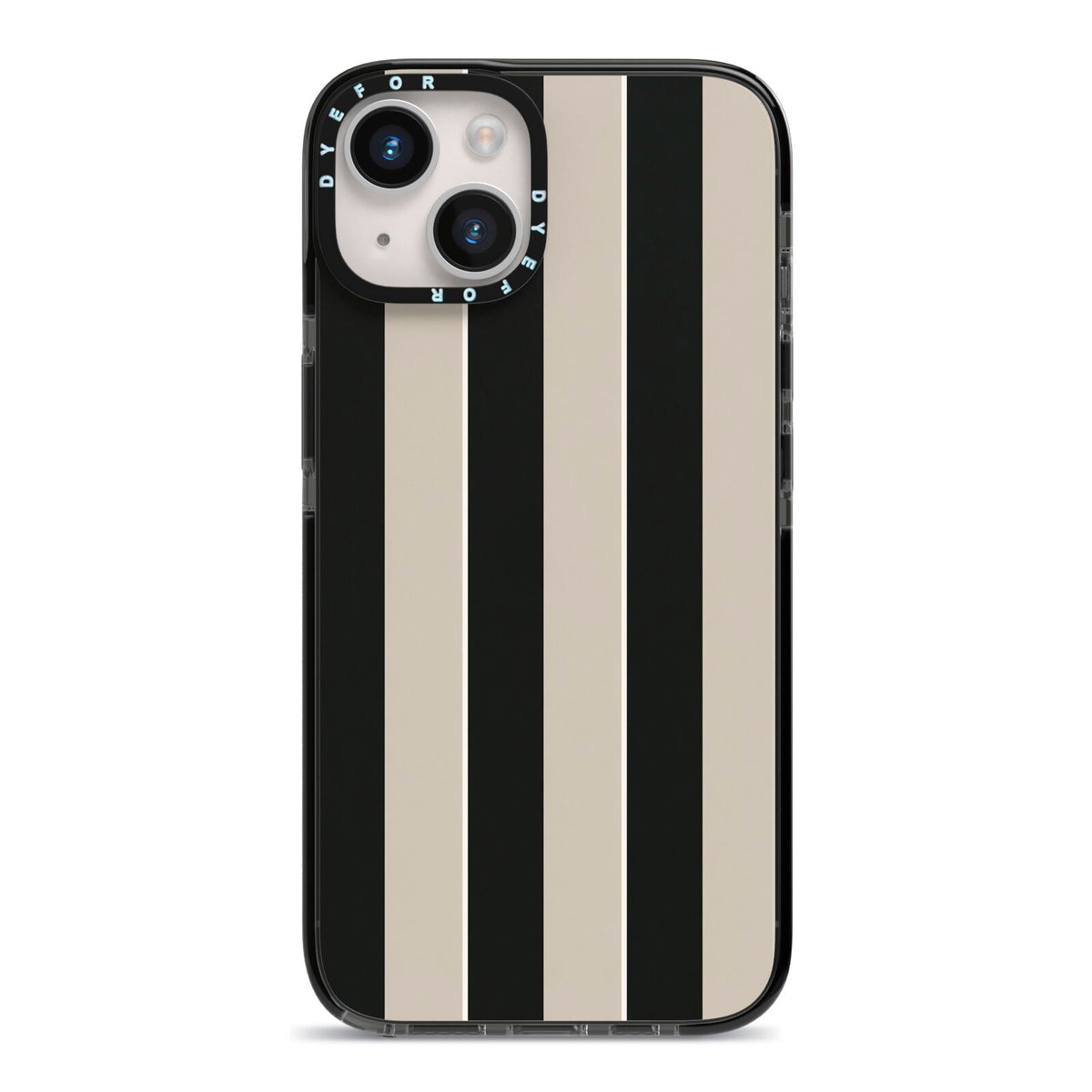 Studio Stripe iPhone 14 Black Impact Case on Silver phone