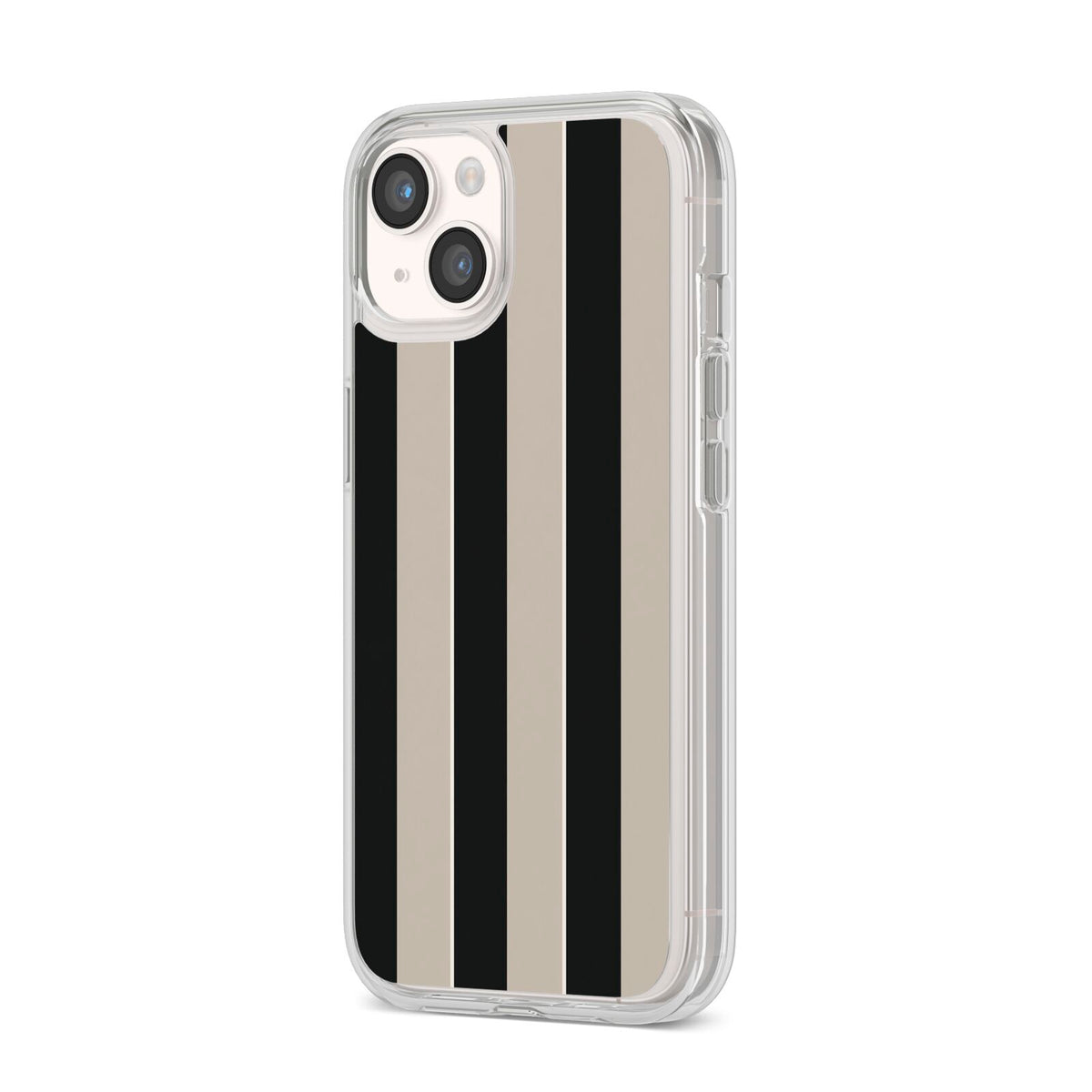 Studio Stripe iPhone 14 Clear Tough Case Starlight Angled Image