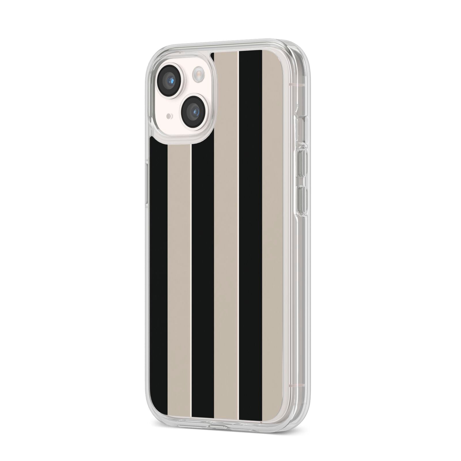 Studio Stripe iPhone 14 Clear Tough Case Starlight Angled Image