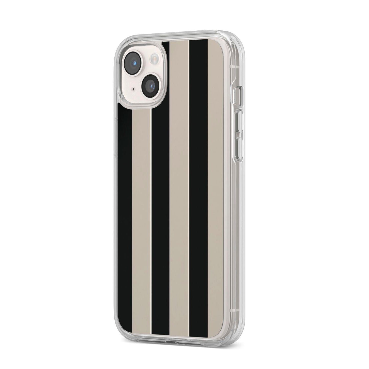 Studio Stripe iPhone 14 Plus Clear Tough Case Starlight Angled Image