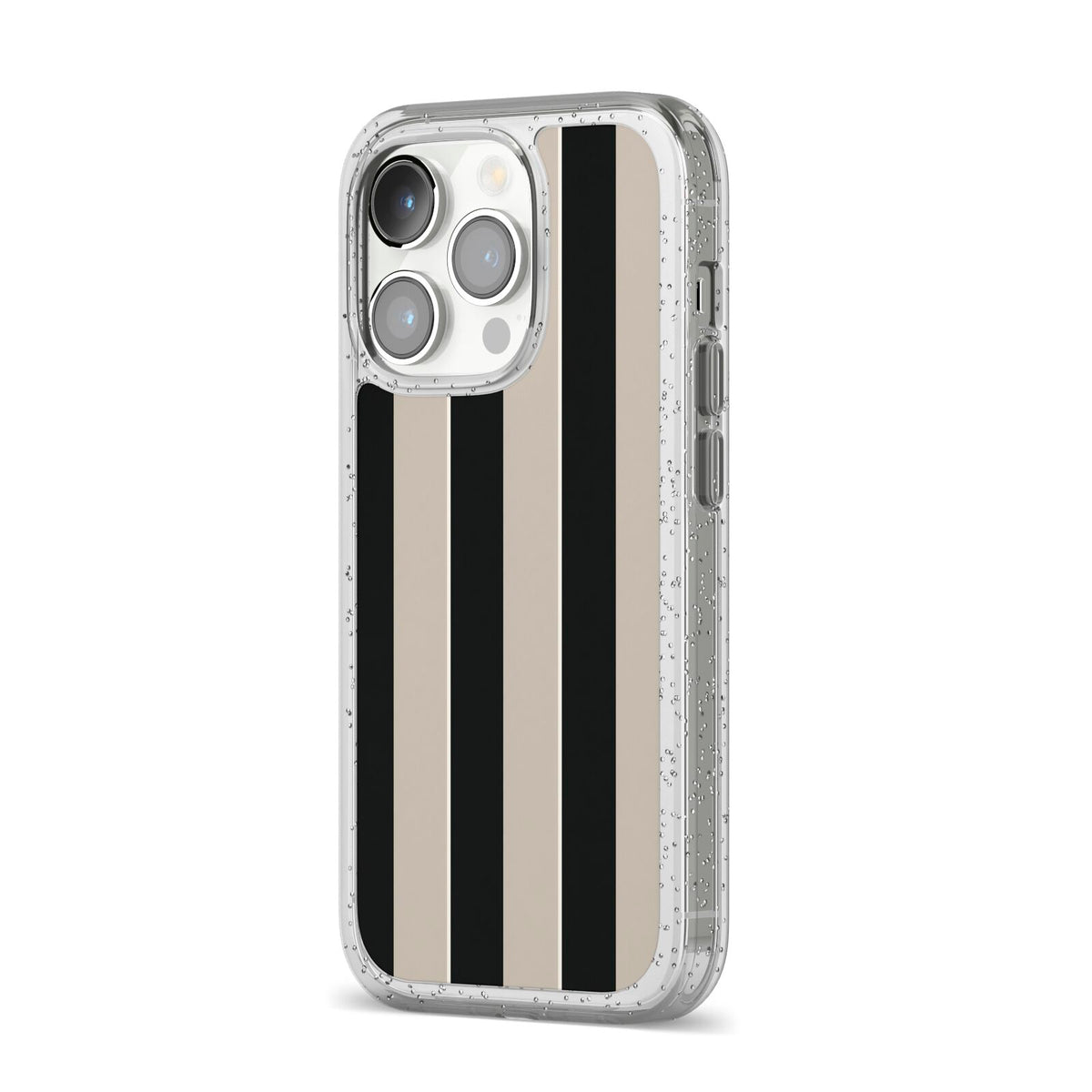Studio Stripe iPhone 14 Pro Glitter Tough Case Silver Angled Image
