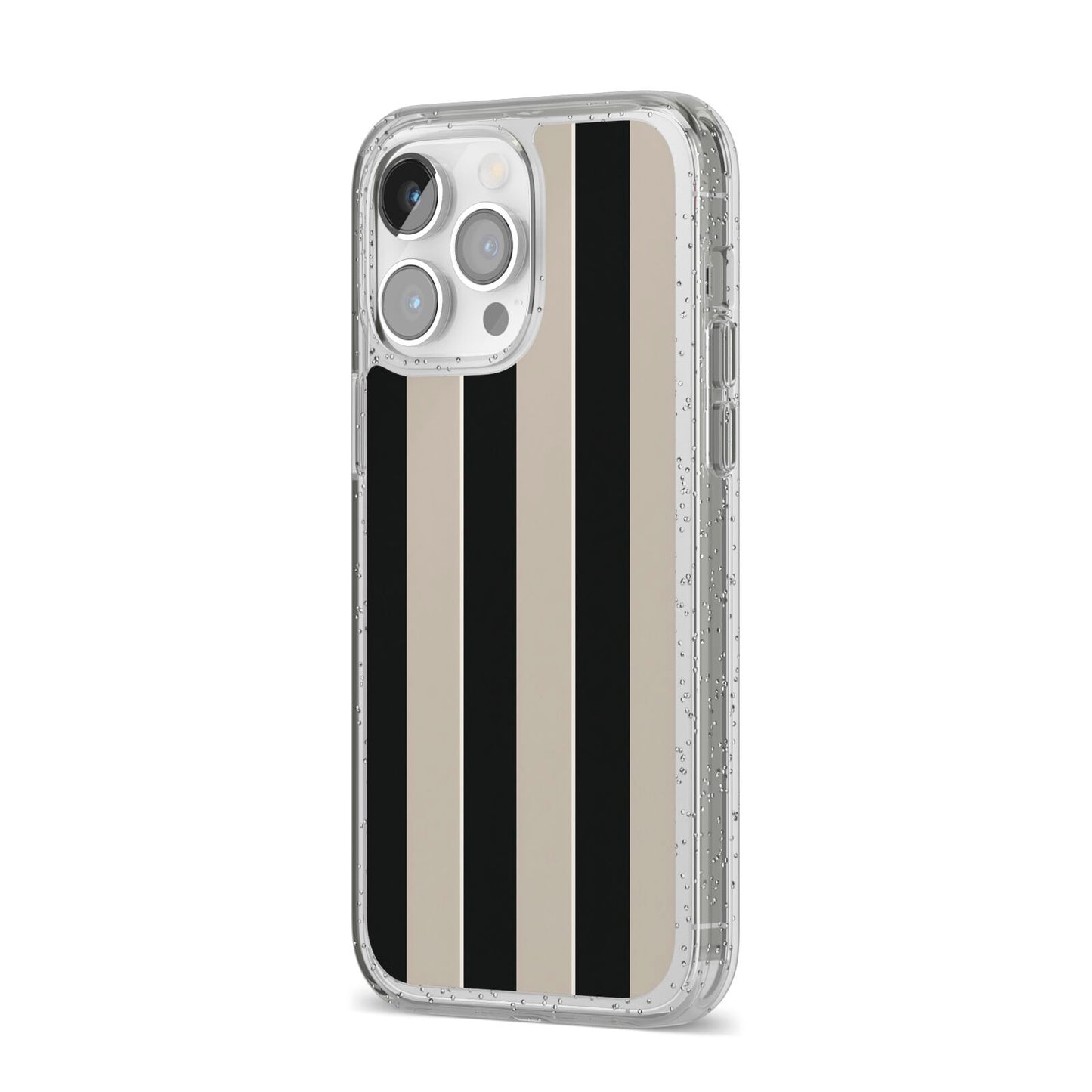 Studio Stripe iPhone 14 Pro Max Glitter Tough Case Silver Angled Image