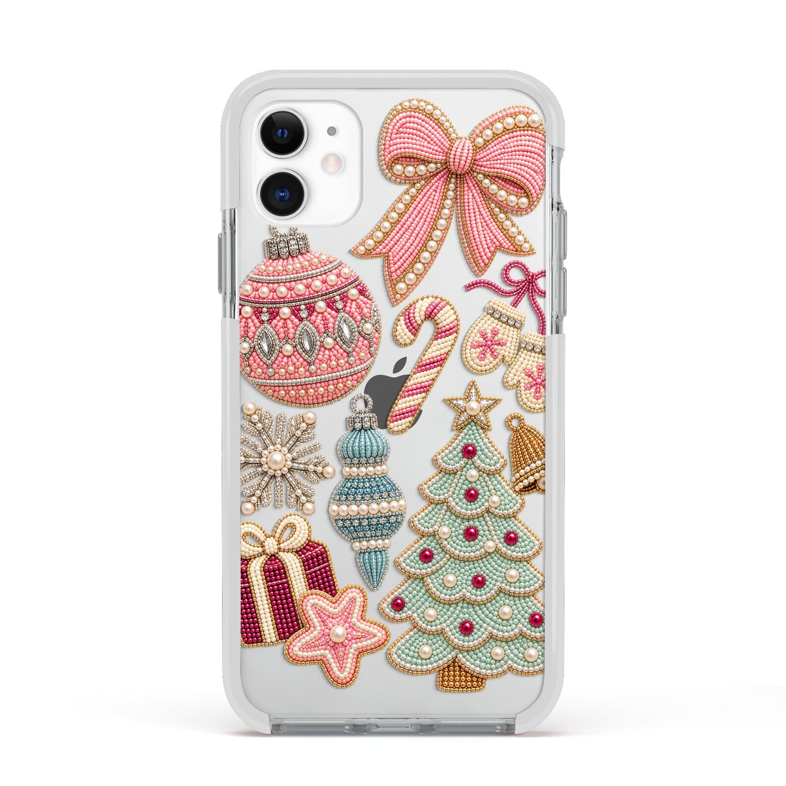 Sugarplum Christmas Charms Apple iPhone 11 in White with White Impact Case