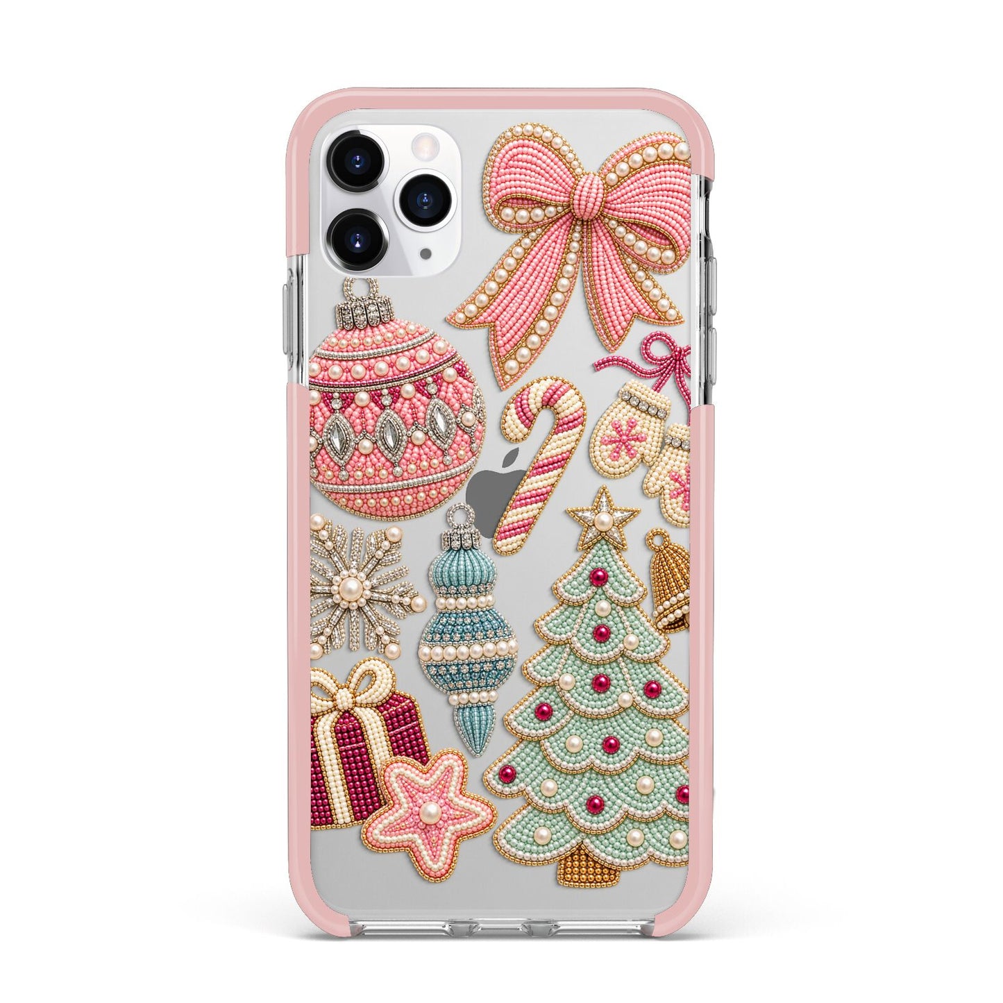 Sugarplum Christmas Charms iPhone 11 Pro Max Impact Pink Edge Case