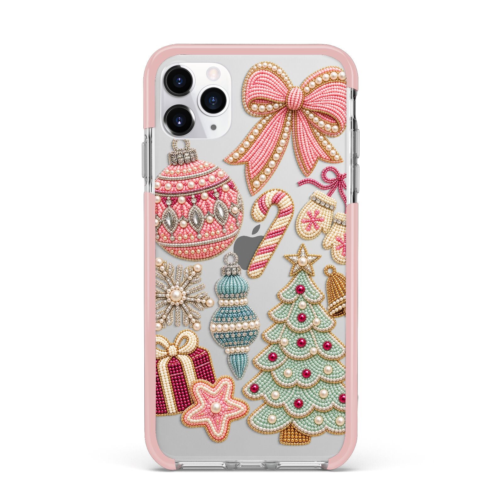 Sugarplum Christmas Charms iPhone 11 Pro Max Impact Pink Edge Case
