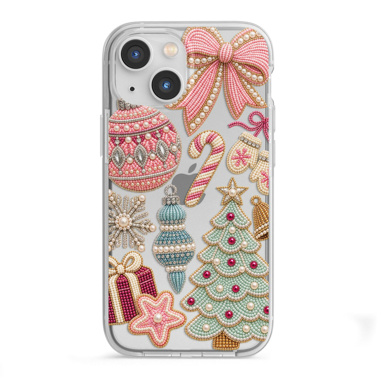 Sugarplum Christmas Charms iPhone 13 Mini TPU Impact Case with White Edges
