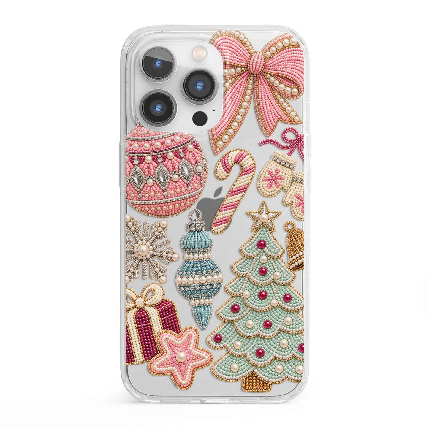 Sugarplum Christmas Charms iPhone 13 Pro Clear Bumper Case