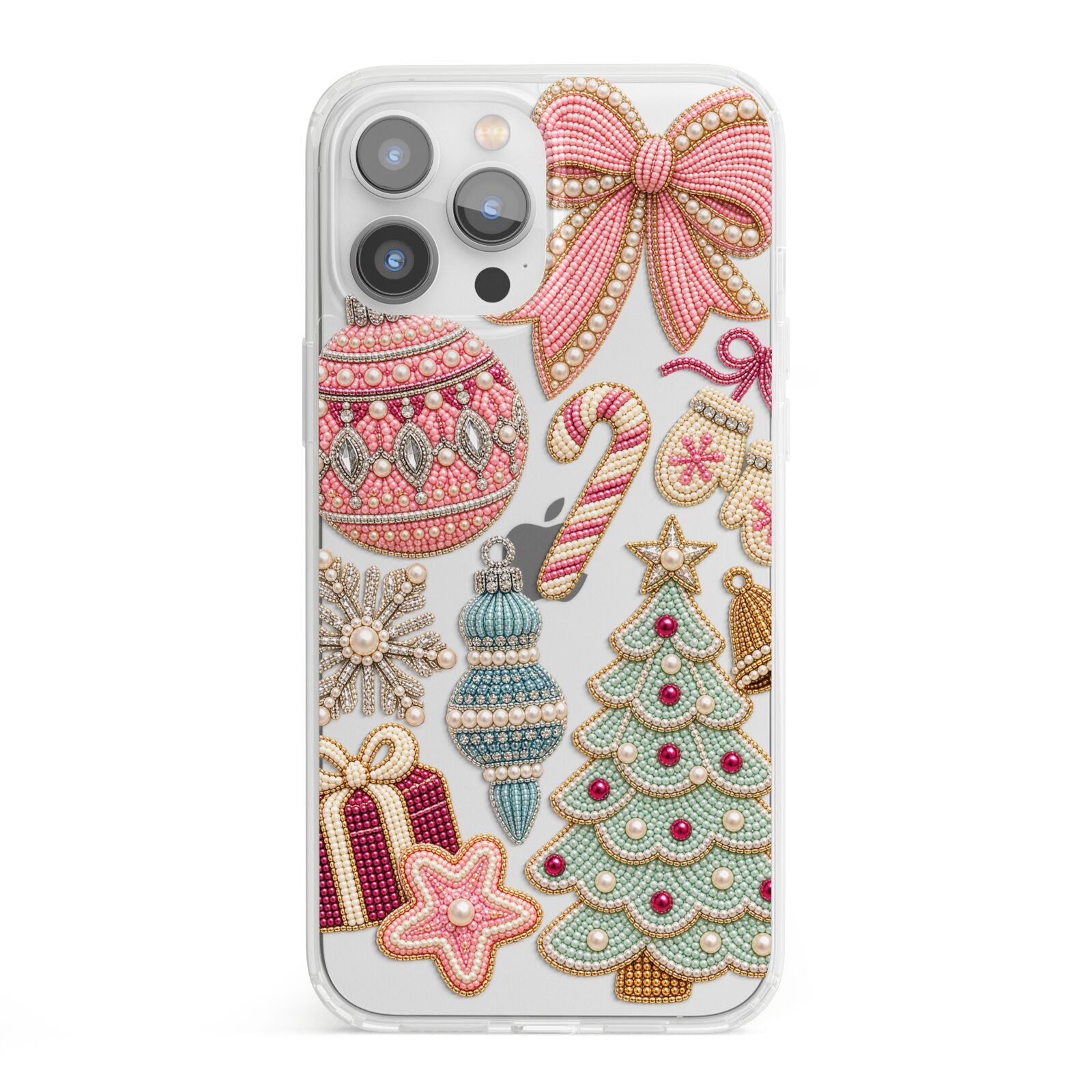 Sugarplum Christmas Charms iPhone 13 Pro Max Clear Bumper Case