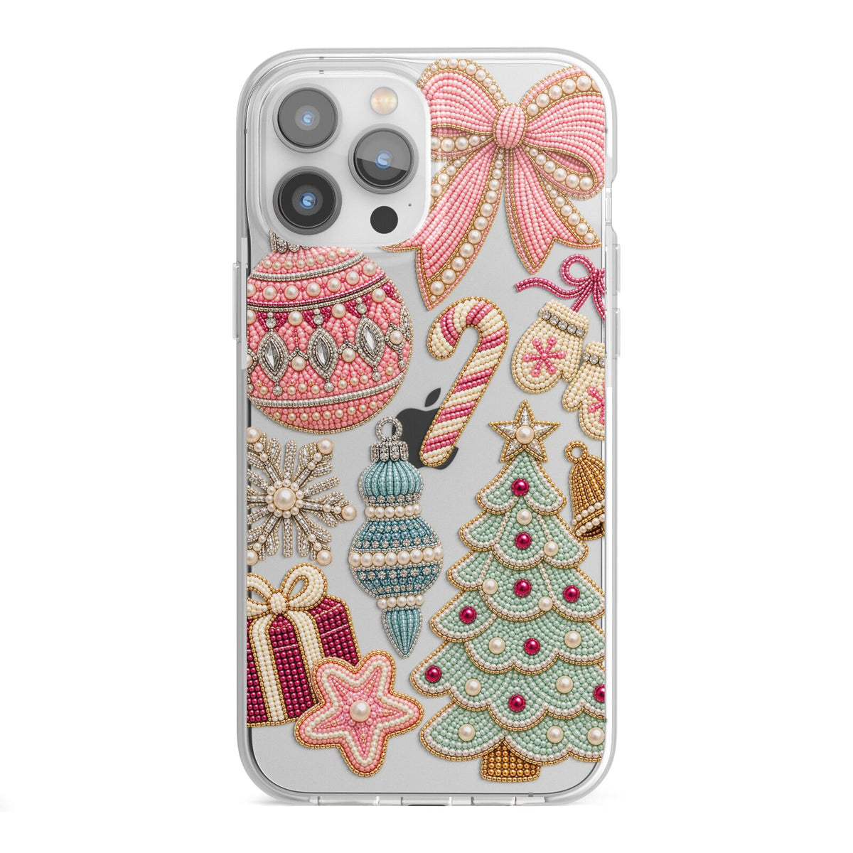 Sugarplum Christmas Charms iPhone 13 Pro Max TPU Impact Case with White Edges