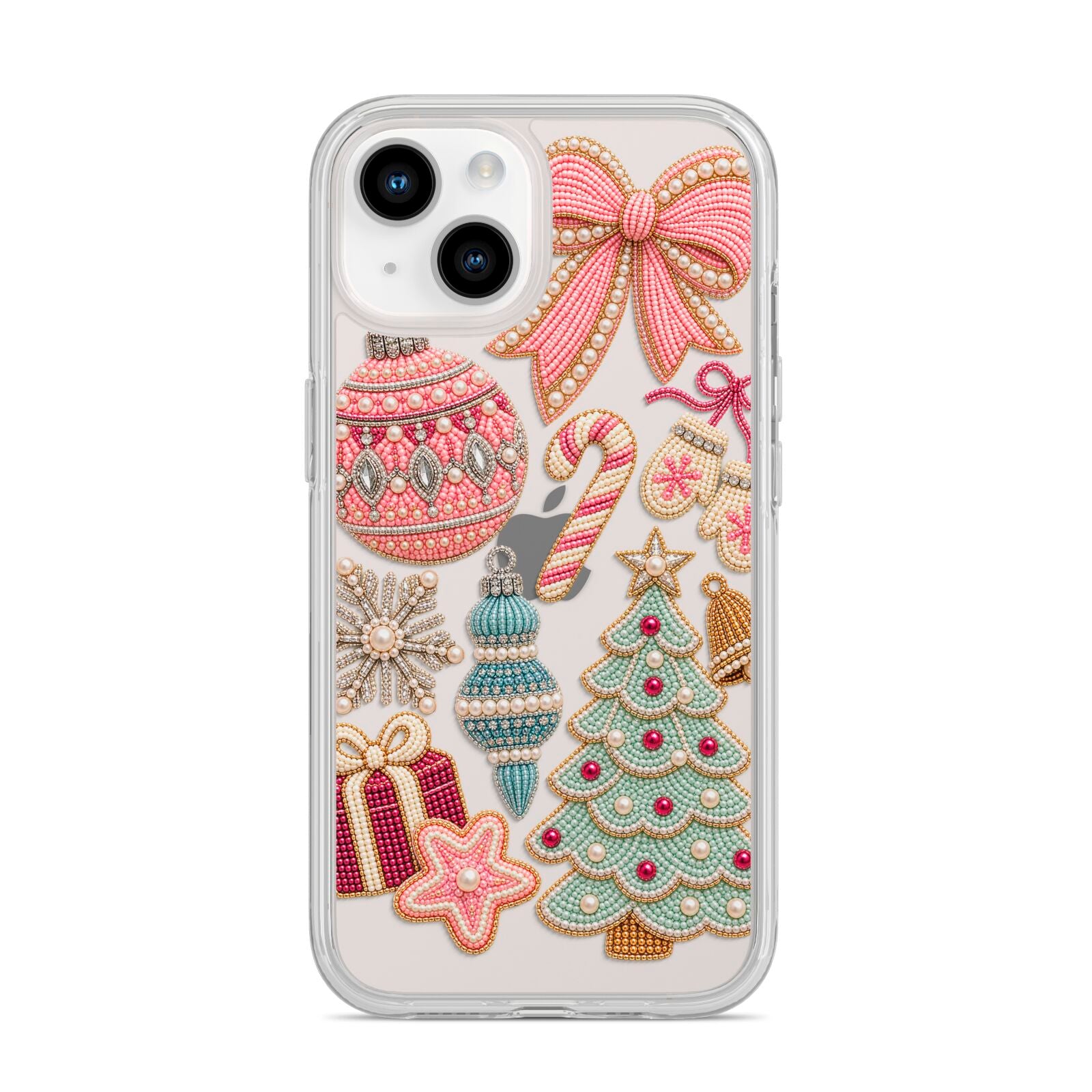 Sugarplum Christmas Charms iPhone 14 Clear Tough Case Starlight