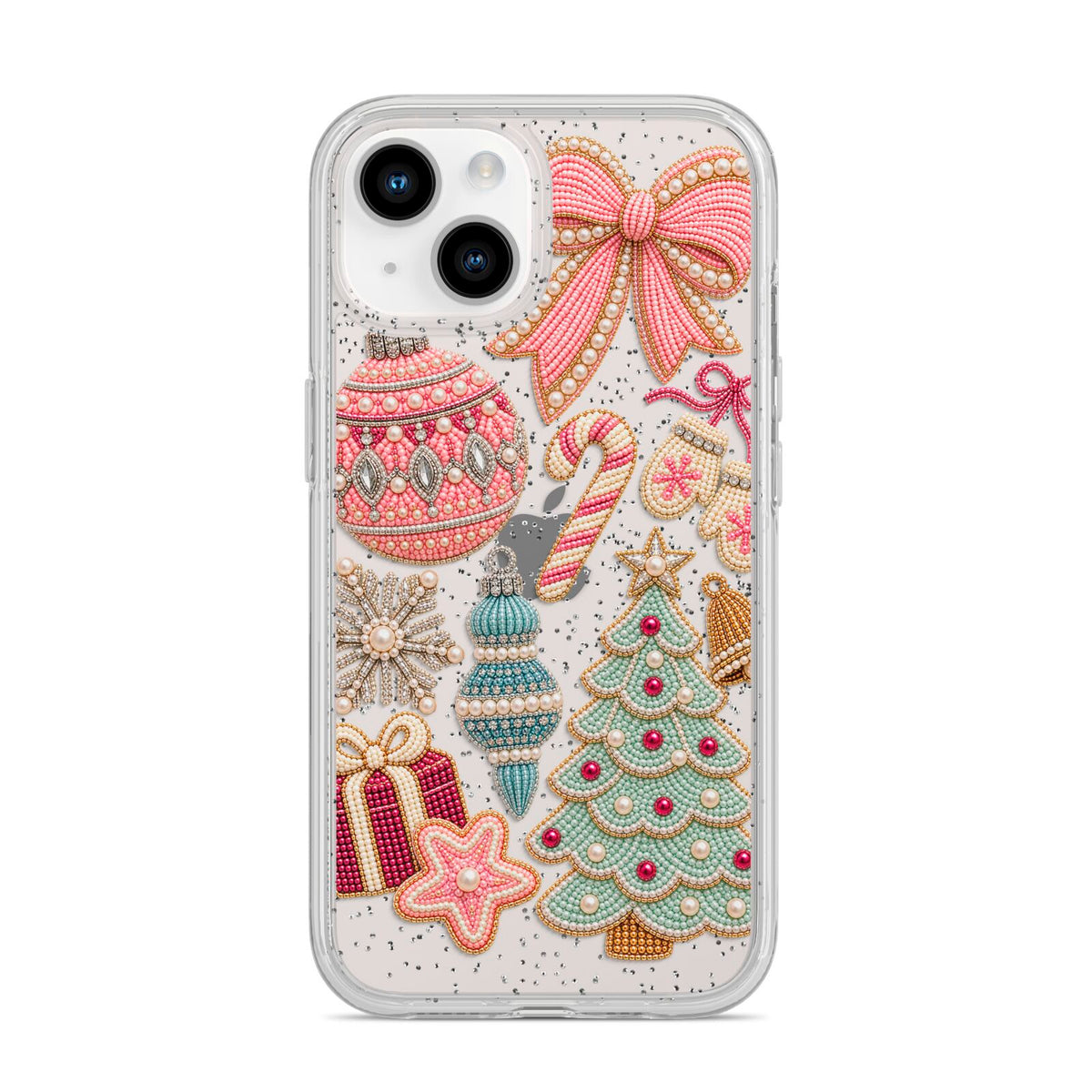 Sugarplum Christmas Charms iPhone 14 Glitter Tough Case Starlight