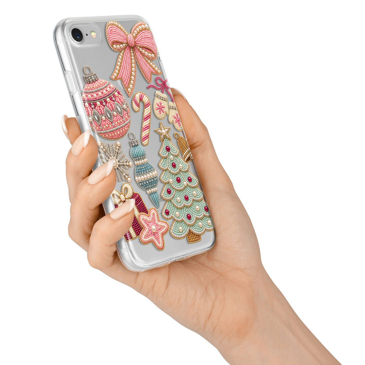 Sugarplum Christmas Charms iPhone 7 Bumper Case on Silver iPhone Alternative Image