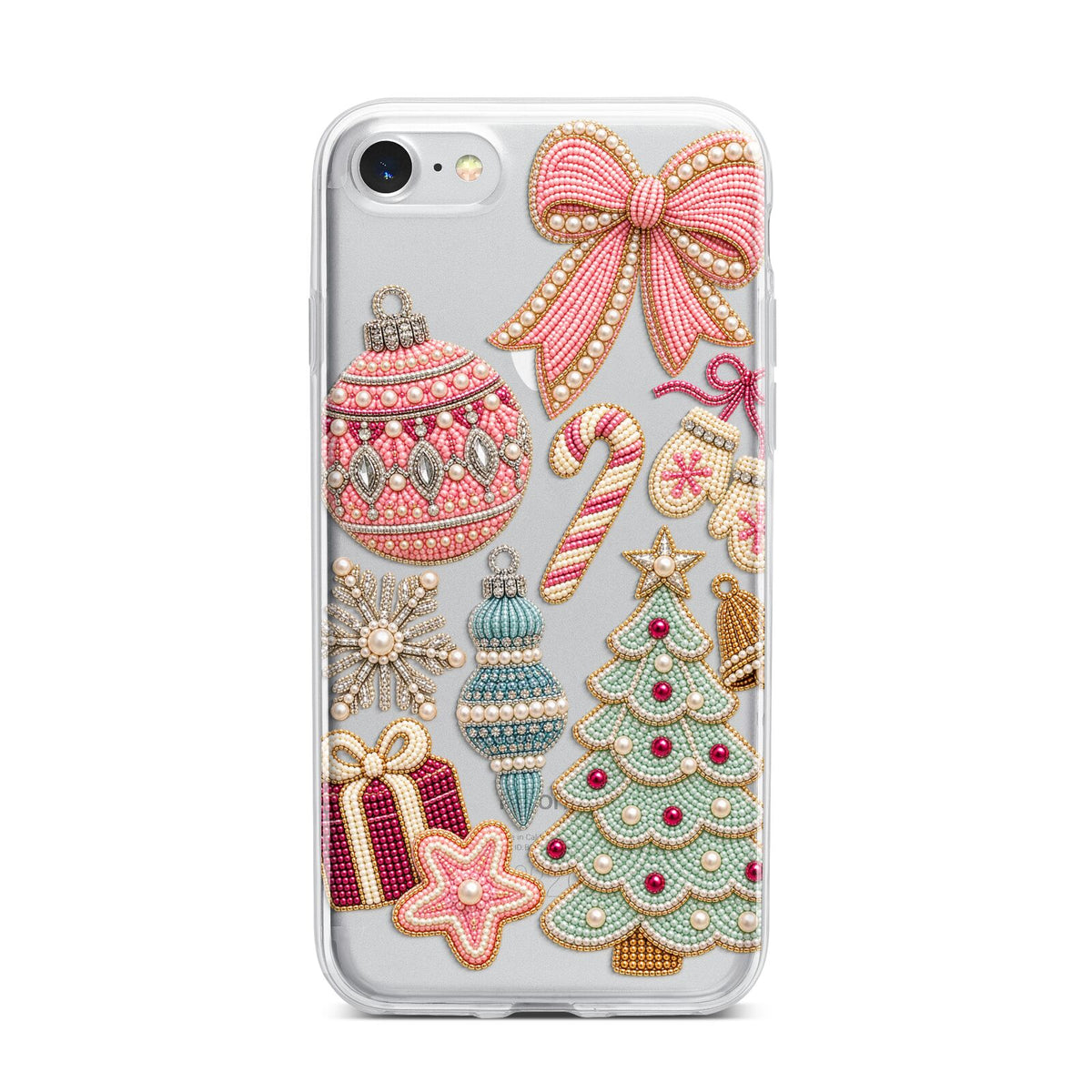 Sugarplum Christmas Charms iPhone 7 Bumper Case on Silver iPhone