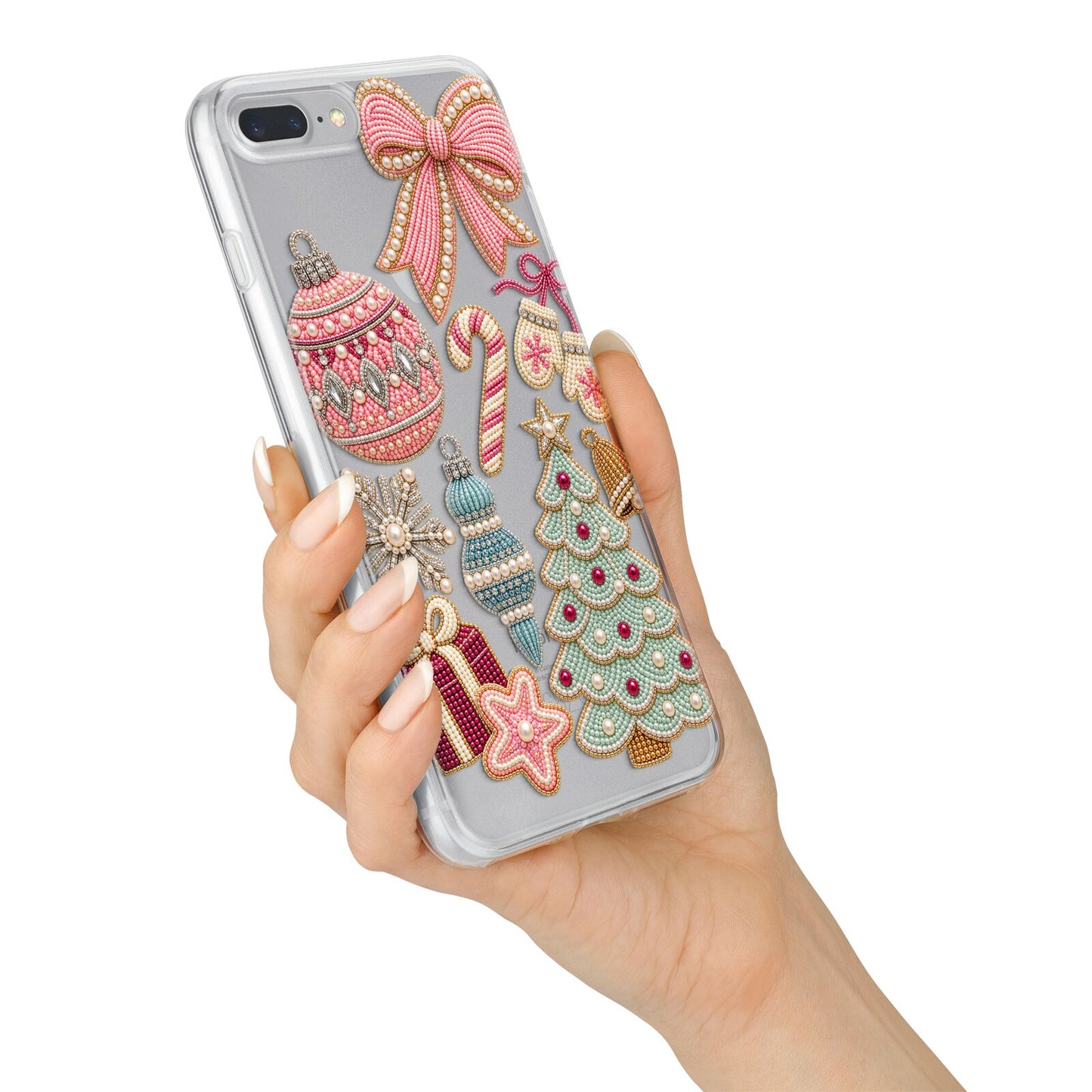 Sugarplum Christmas Charms iPhone 7 Plus Bumper Case on Silver iPhone Alternative Image