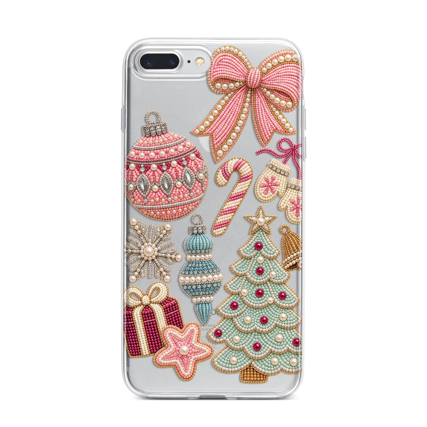 Sugarplum Christmas Charms iPhone 7 Plus Bumper Case on Silver iPhone