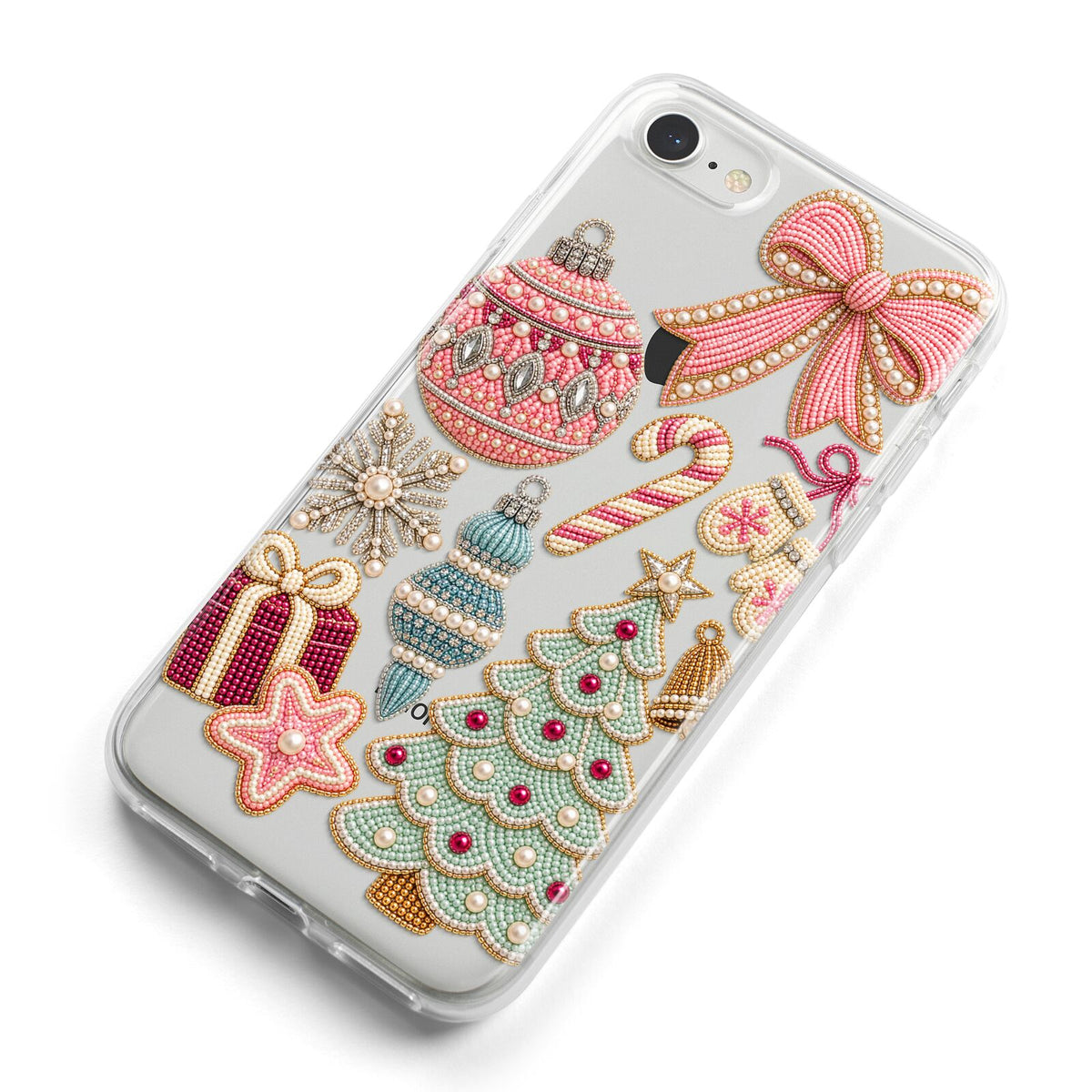 Sugarplum Christmas Charms iPhone 8 Bumper Case on Silver iPhone Alternative Image
