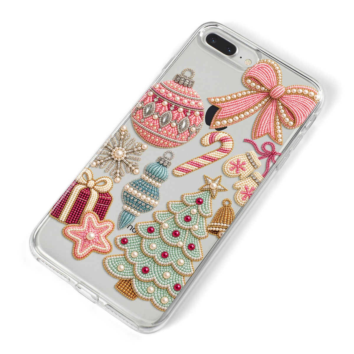 Sugarplum Christmas Charms iPhone 8 Plus Bumper Case on Silver iPhone Alternative Image