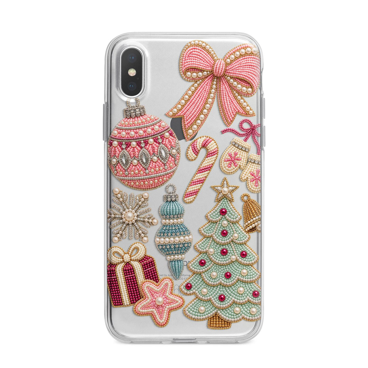 Sugarplum Christmas Charms iPhone X Bumper Case on Silver iPhone Alternative Image 1