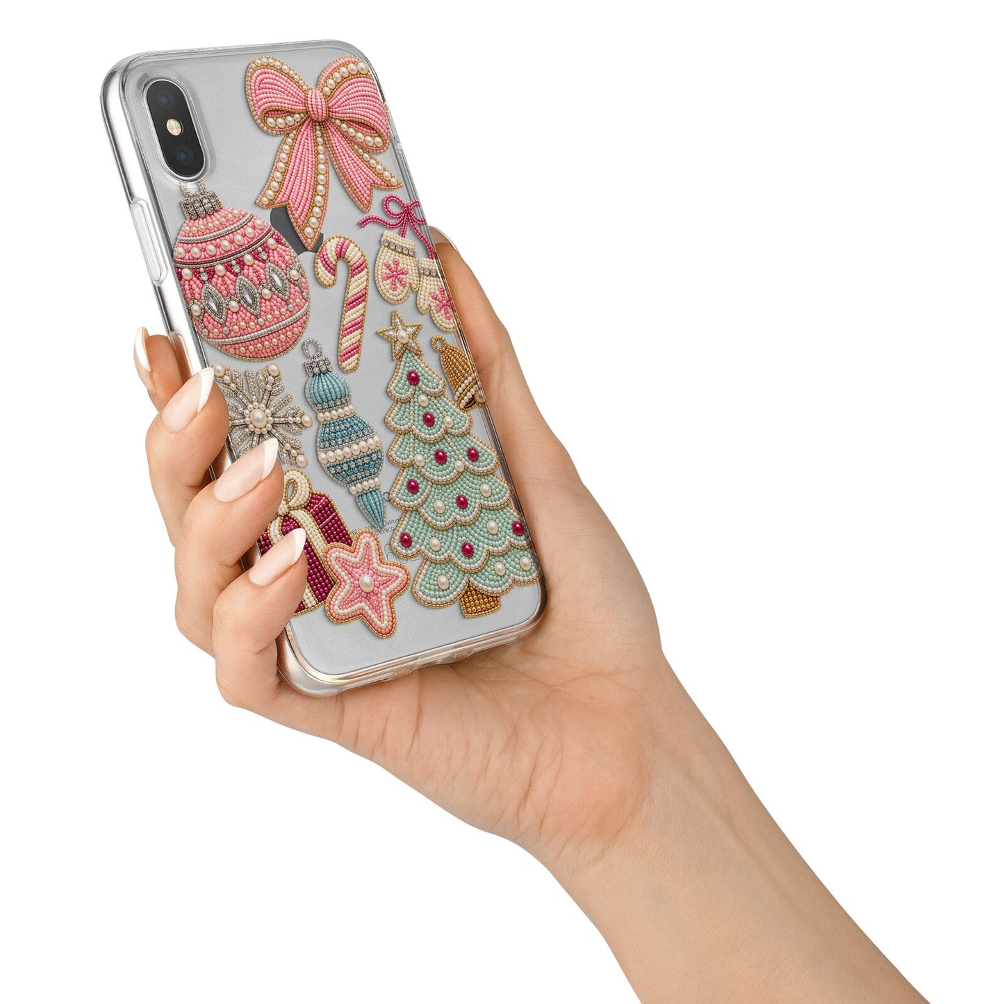 Sugarplum Christmas Charms iPhone X Bumper Case on Silver iPhone Alternative Image 2