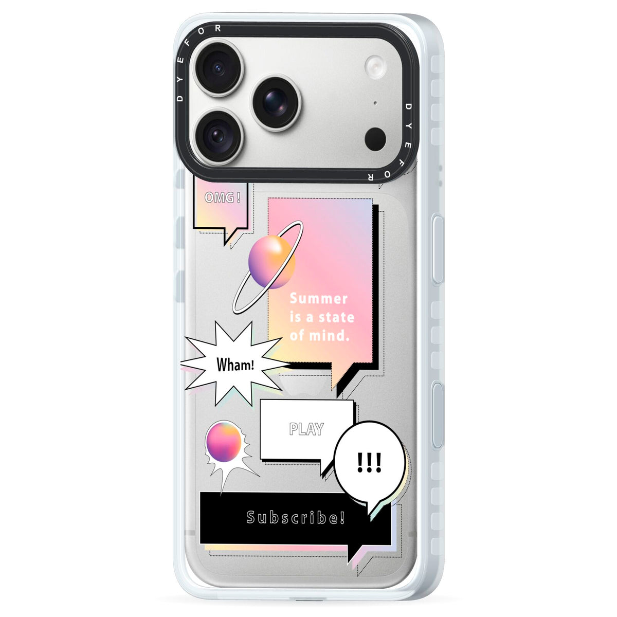 Summer Is A State Of Mind iPhone 18 Pro Max Black Impact Pre order Case Side Angle on Silver phone