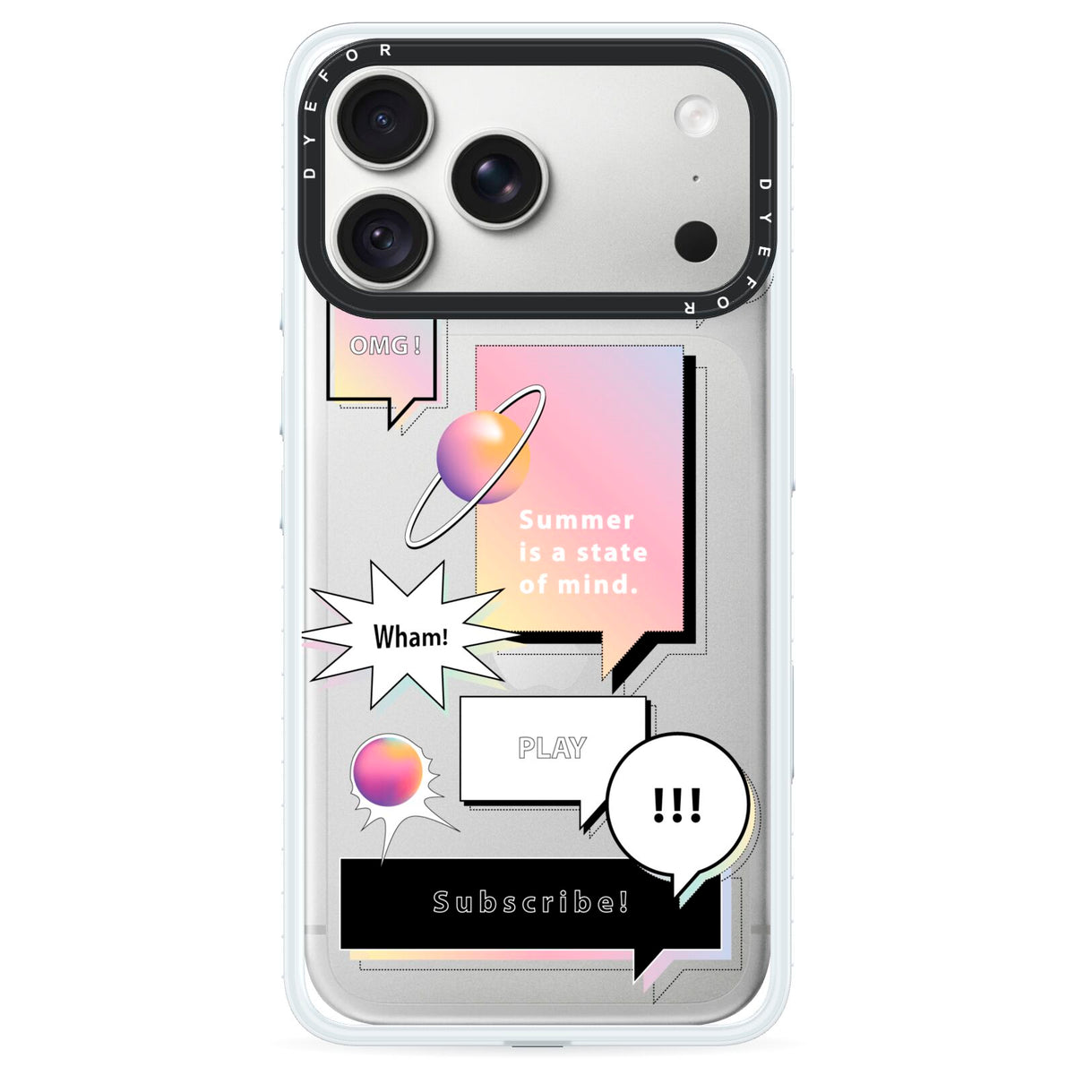 Summer Is A State Of Mind iPhone 18 Pro Max Black Impact Pre order Case on Silver phone