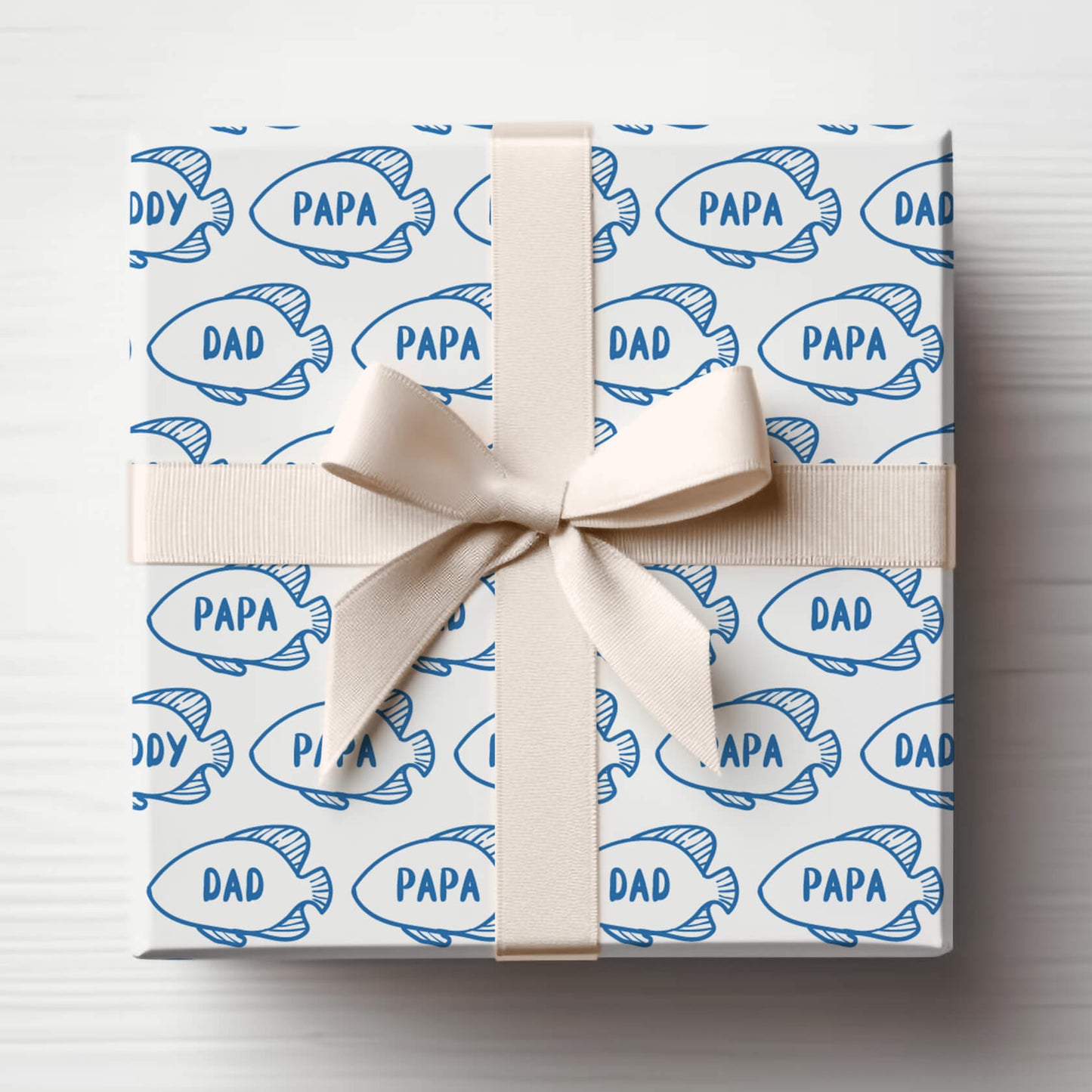 Blue Fish Fathers Day Wrapping Paper