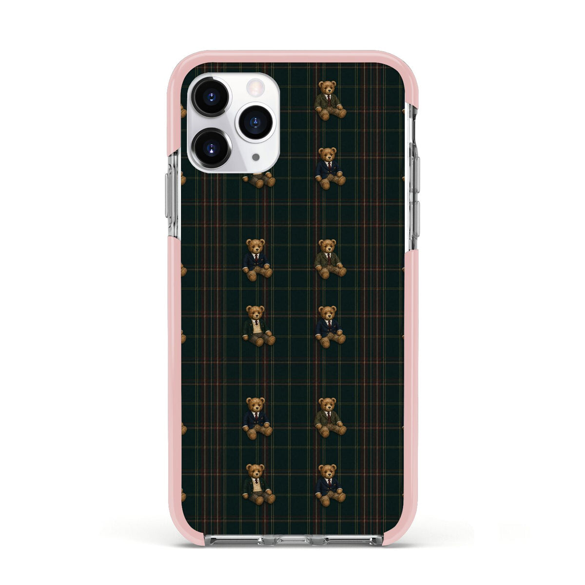 Teddy Traditions Apple iPhone 11 Pro in Silver with Pink Impact Case