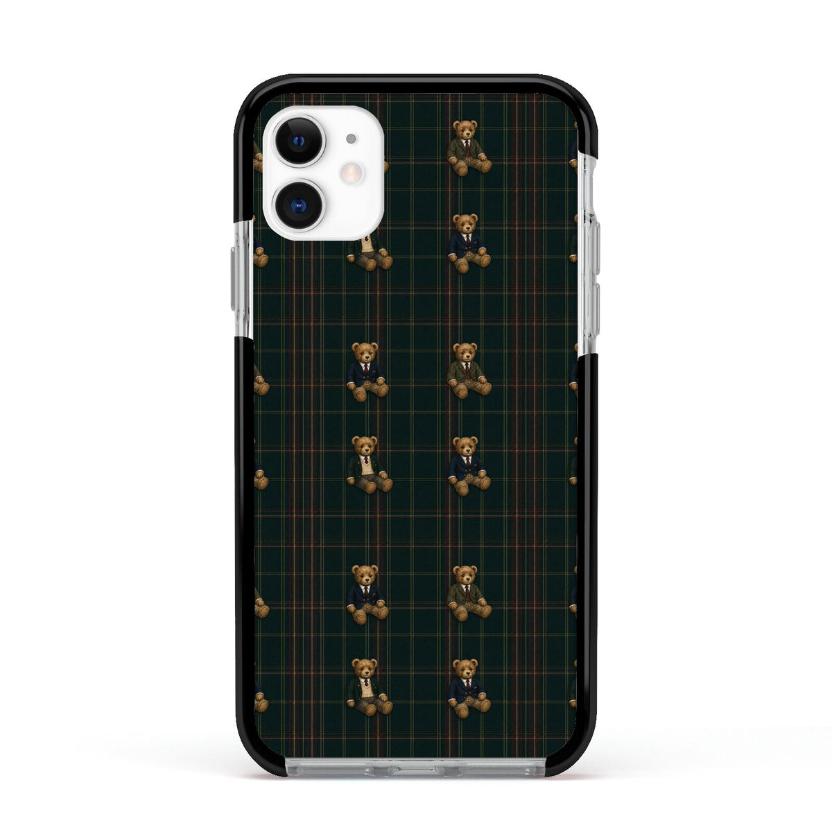 Teddy Traditions Apple iPhone 11 in White with Black Impact Case