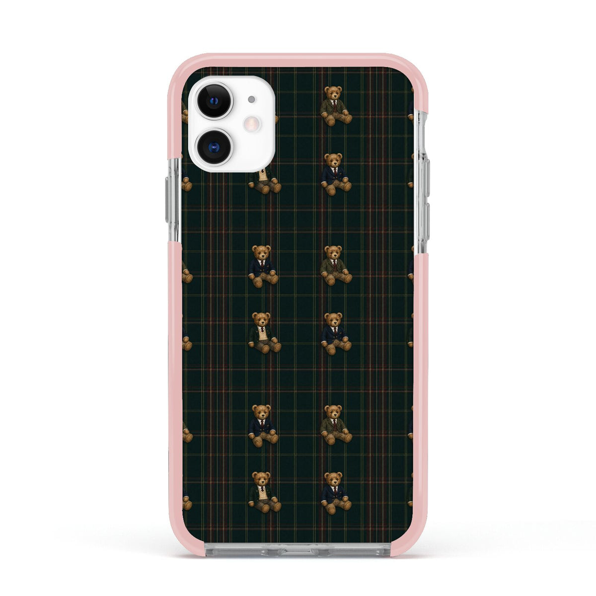 Teddy Traditions Apple iPhone 11 in White with Pink Impact Case