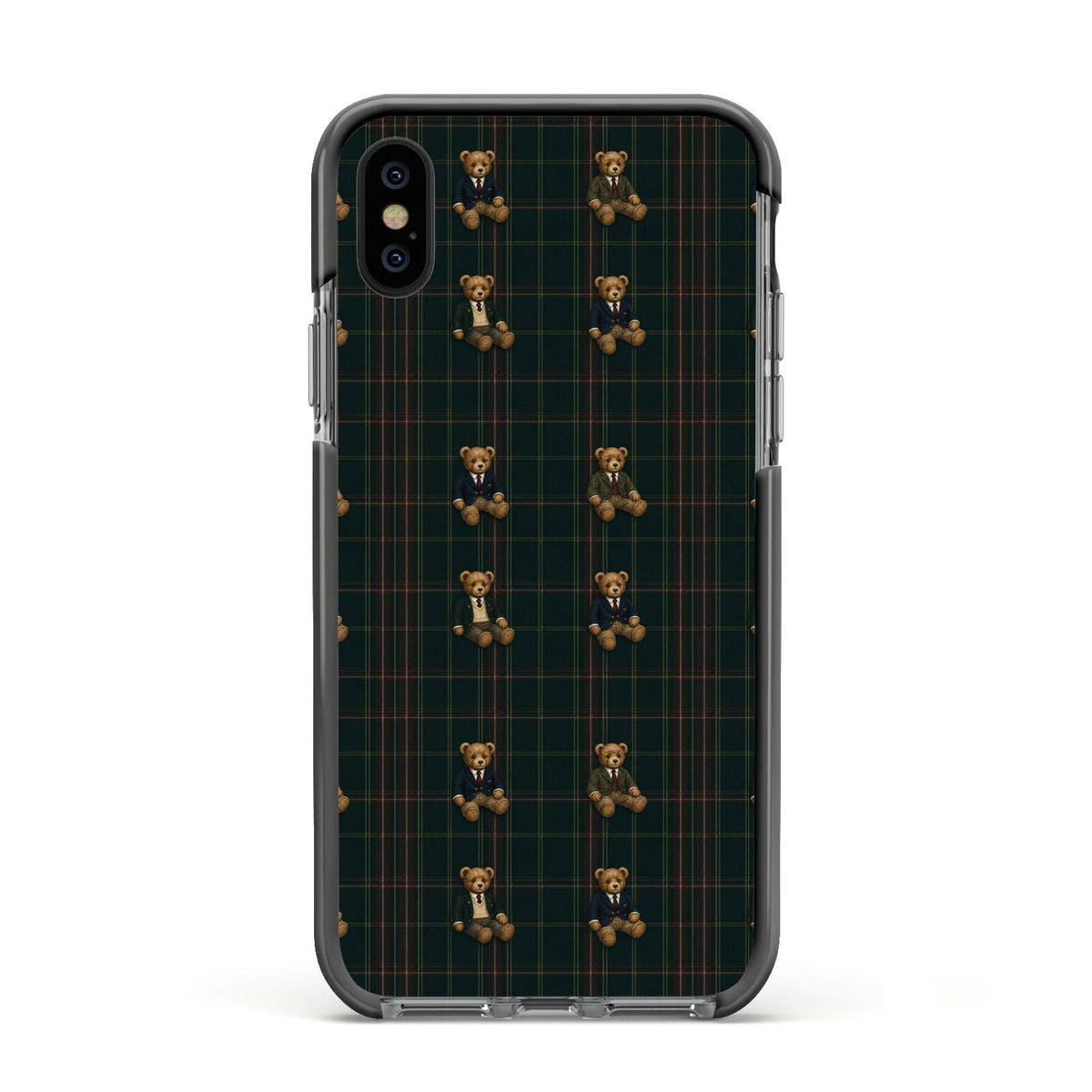 Teddy Traditions Apple iPhone Xs Impact Case Black Edge on Black Phone